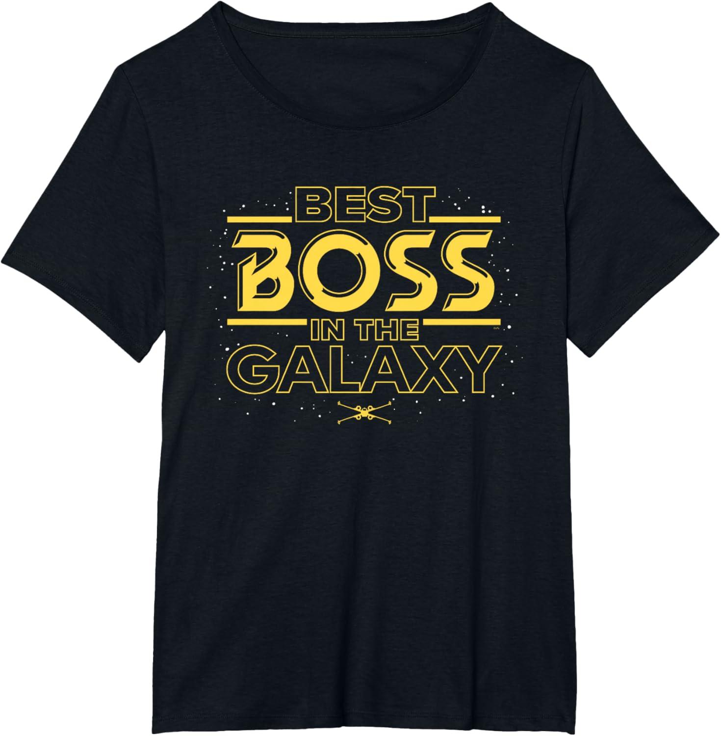 imageStar Wars Best Boss in the Galaxy Birthday Employer Gift TShirtBlack