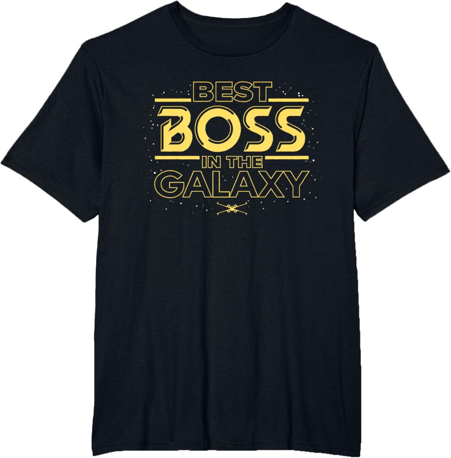 imageStar Wars Best Boss in the Galaxy Birthday Employer Gift TShirtBlack