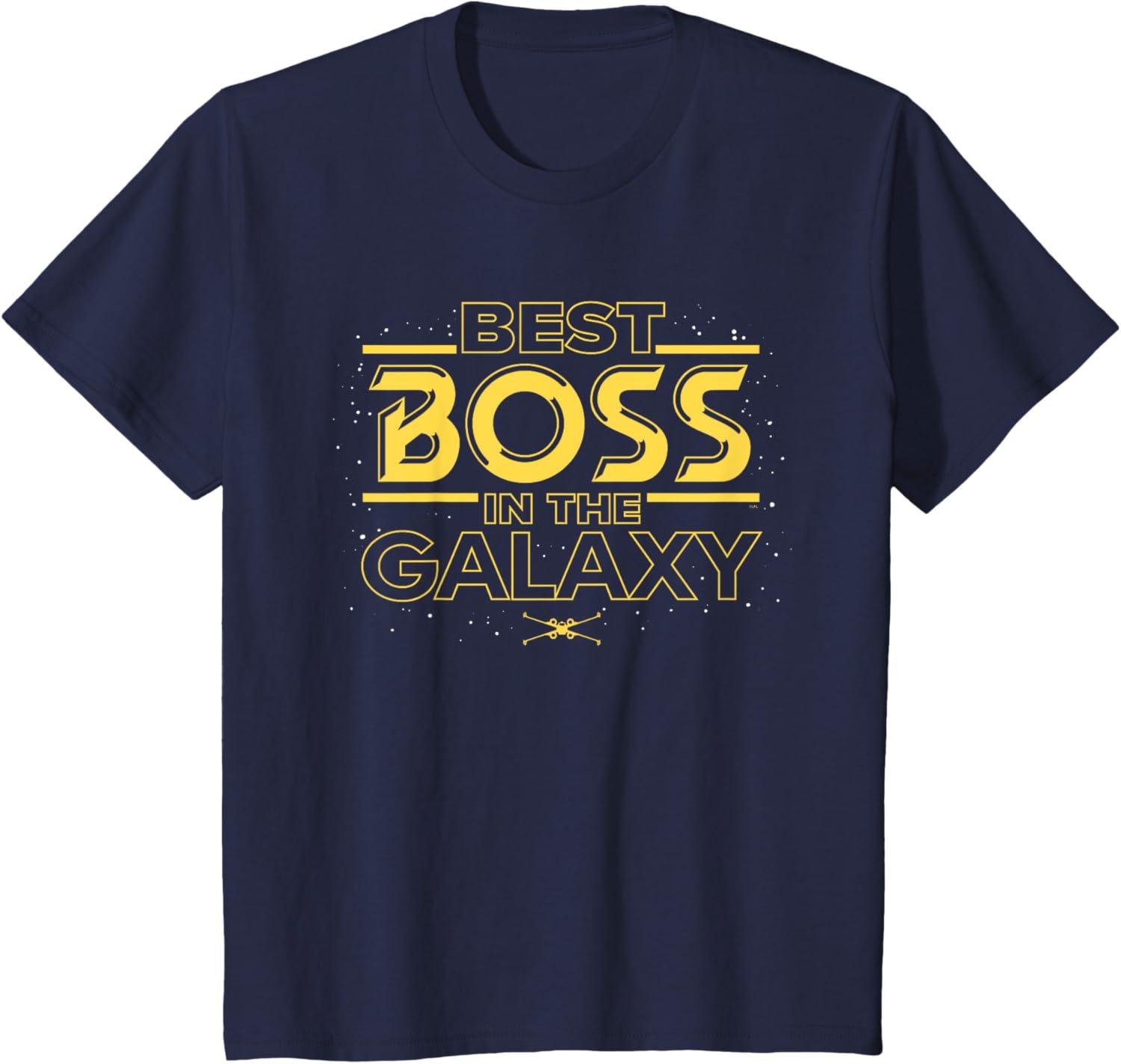 imageStar Wars Best Boss in the Galaxy Birthday Employer Gift TShirtNavy Blue