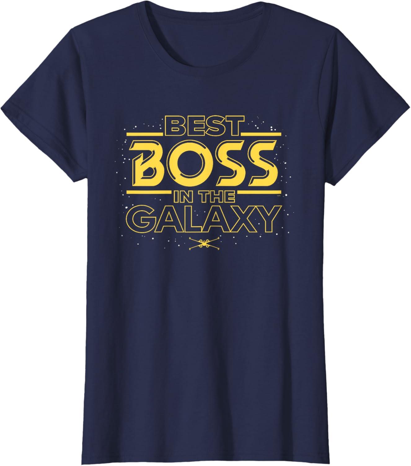 imageStar Wars Best Boss in the Galaxy Birthday Employer Gift TShirtNavy Blue