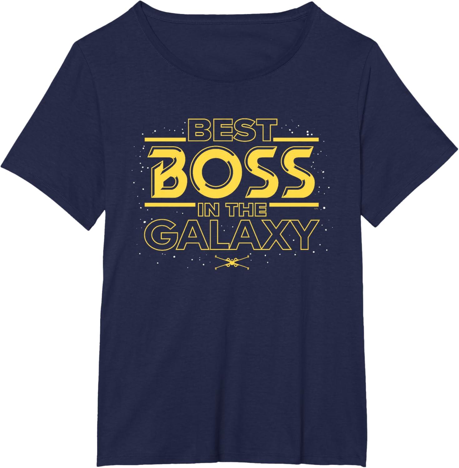 imageStar Wars Best Boss in the Galaxy Birthday Employer Gift TShirtNavy Blue
