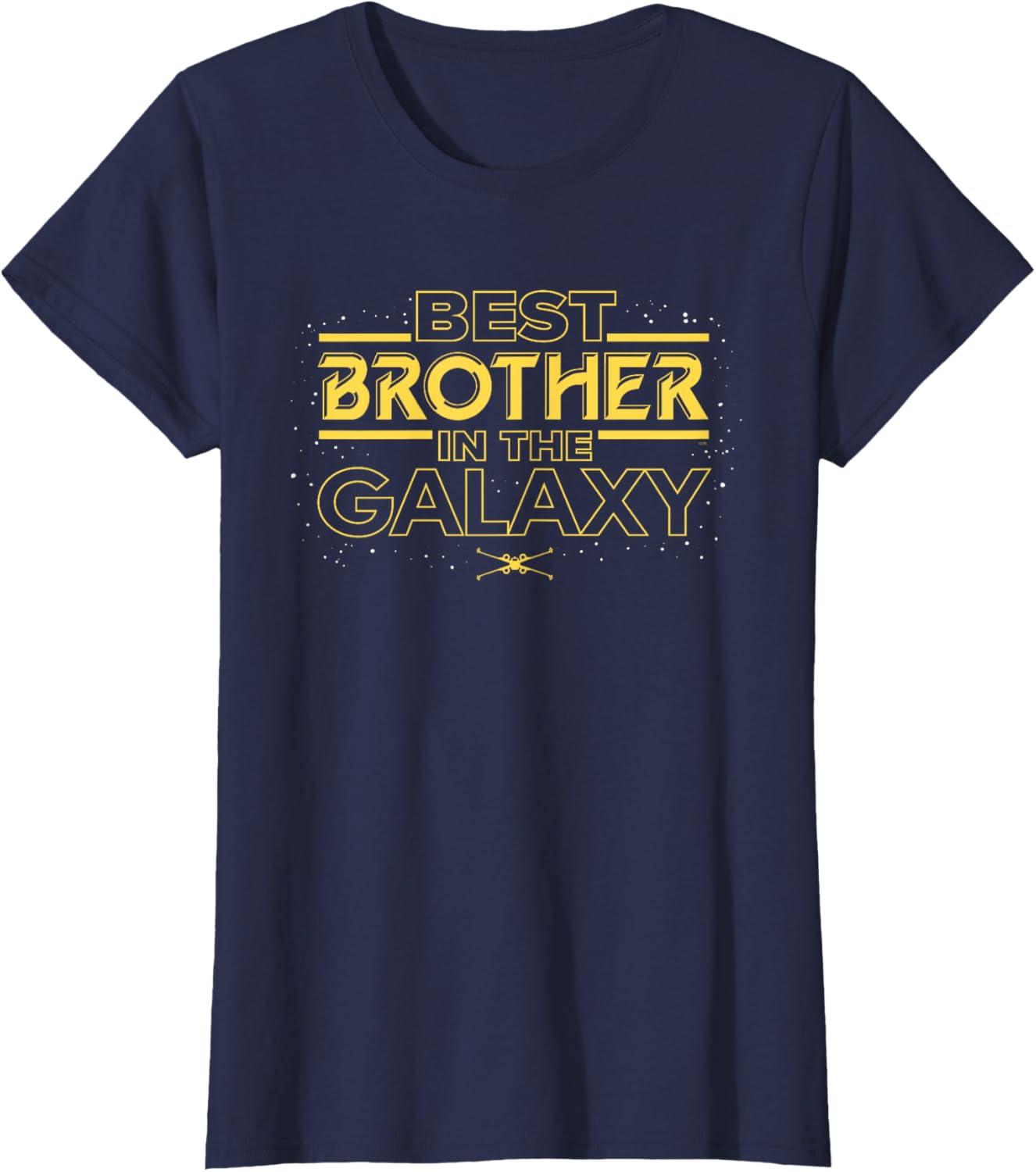 imageStar Wars Best Brother in the Galaxy Family Trip Birthday TShirtNavy Blue