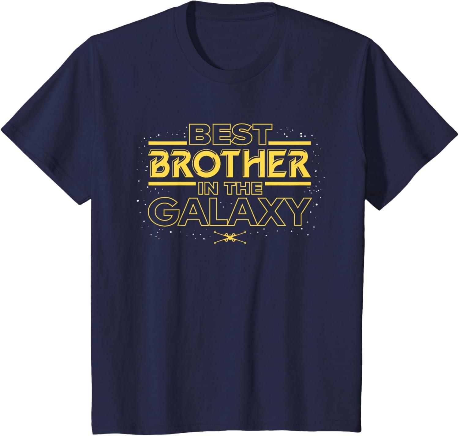 imageStar Wars Best Brother in the Galaxy Family Trip Birthday TShirtNavy Blue