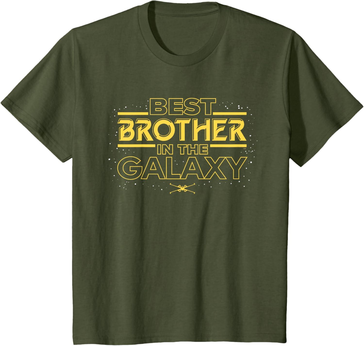imageStar Wars Best Brother in the Galaxy Family Trip Birthday TShirtOlive Green