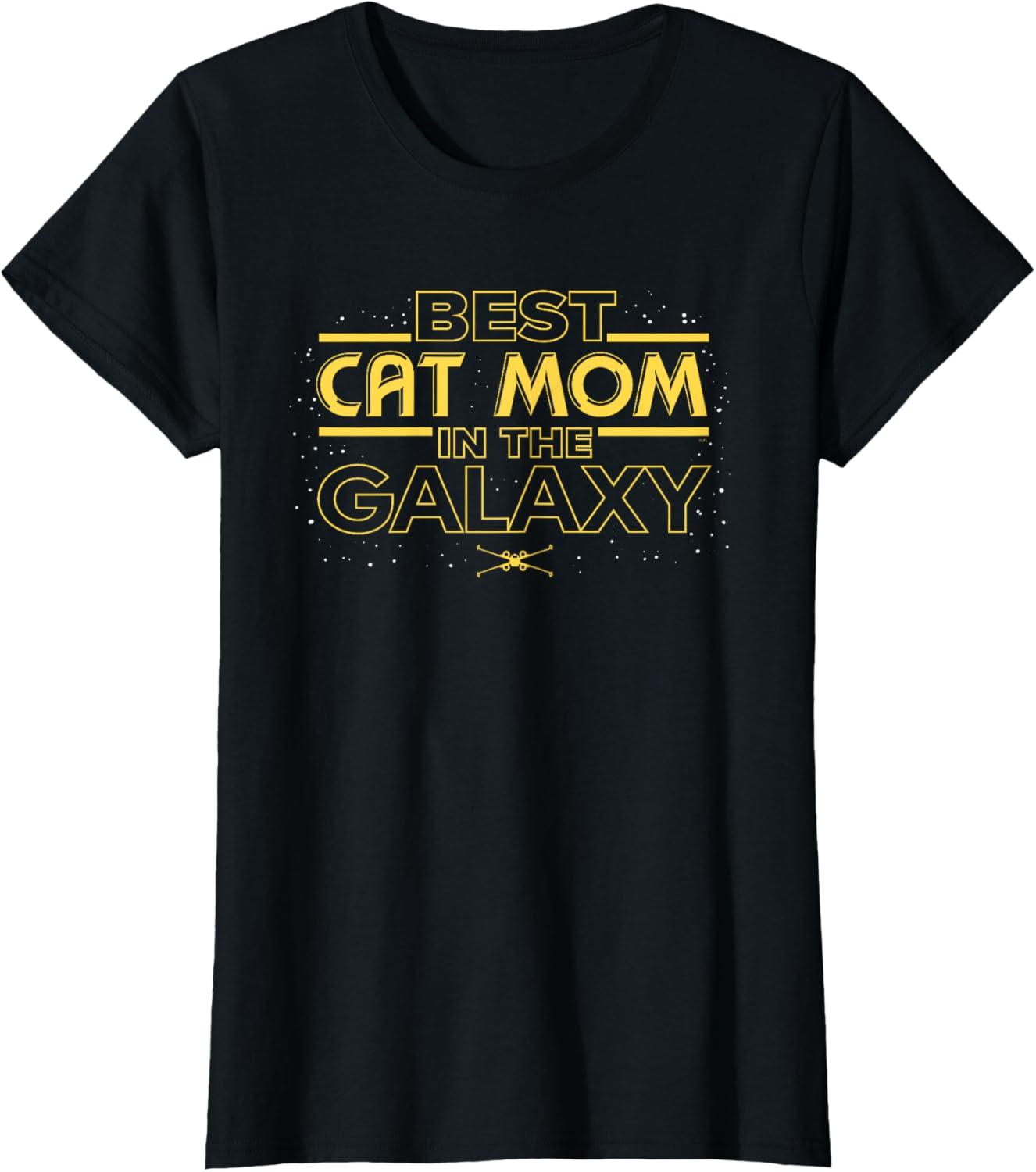 imageStar Wars Best Cat Mom in the Galaxy Birthday Mothers Day TShirtBlack
