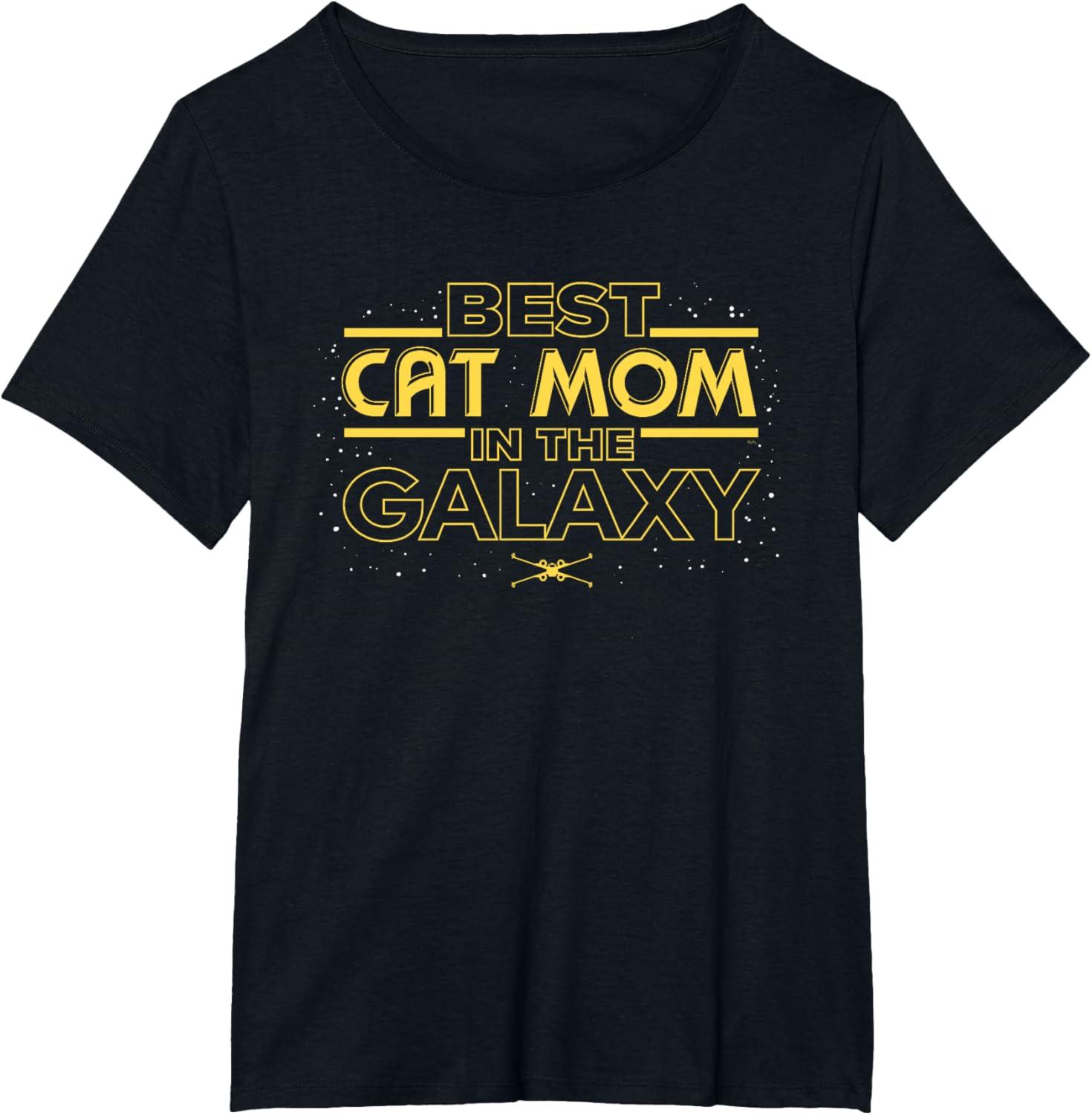imageStar Wars Best Cat Mom in the Galaxy Birthday Mothers Day TShirtBlack