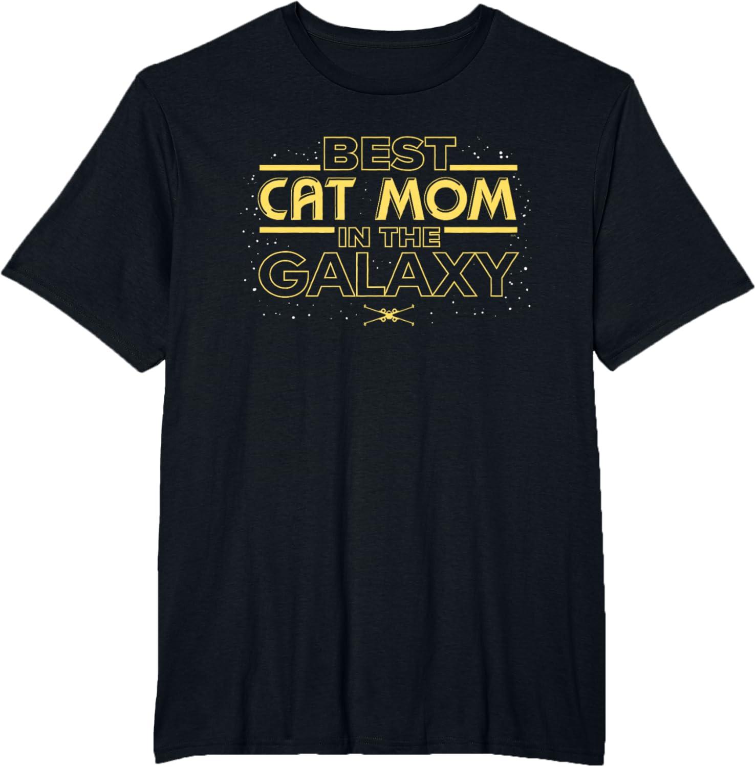 imageStar Wars Best Cat Mom in the Galaxy Birthday Mothers Day TShirtBlack