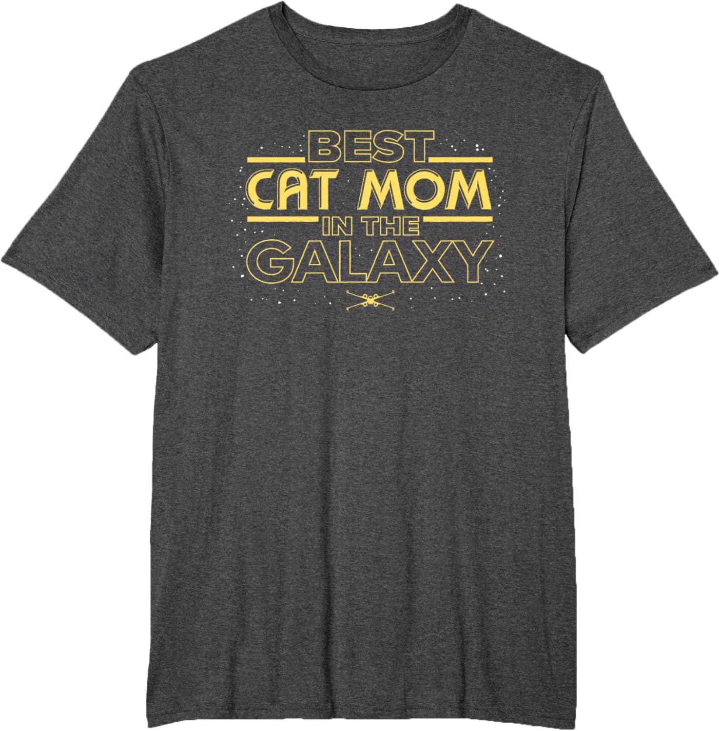 imageStar Wars Best Cat Mom in the Galaxy Birthday Mothers Day TShirtDark Heather Grey