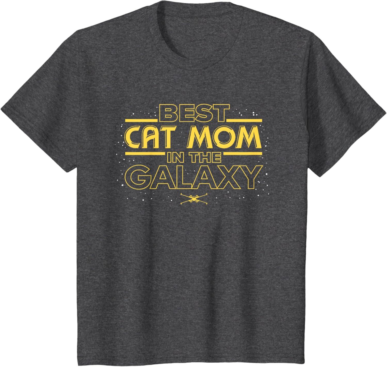 imageStar Wars Best Cat Mom in the Galaxy Birthday Mothers Day TShirtDark Heather Grey