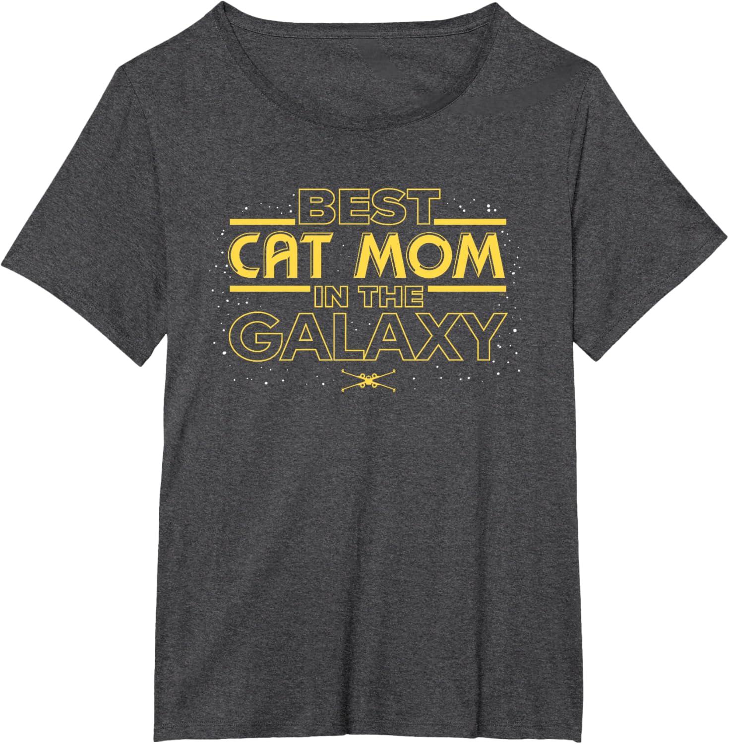 imageStar Wars Best Cat Mom in the Galaxy Birthday Mothers Day TShirtDark Heather Grey