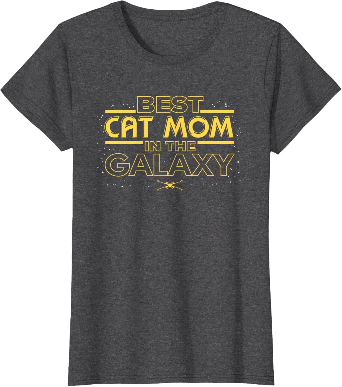 imageStar Wars Best Cat Mom in the Galaxy Birthday Mothers Day TShirtDark Heather Grey