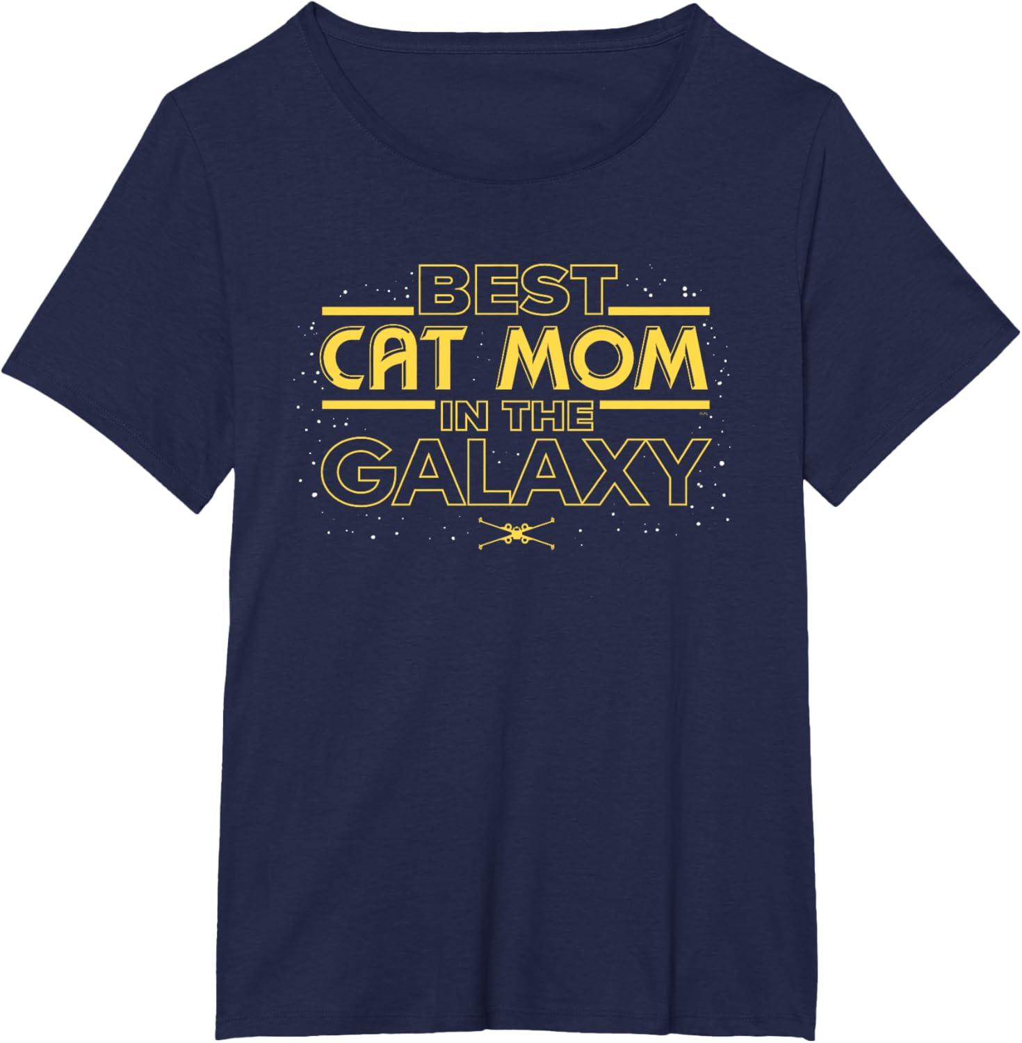 imageStar Wars Best Cat Mom in the Galaxy Birthday Mothers Day TShirtNavy Blue