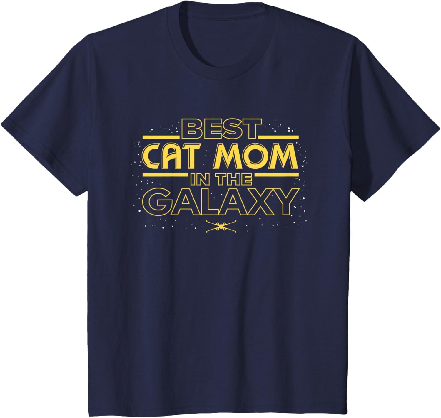 imageStar Wars Best Cat Mom in the Galaxy Birthday Mothers Day TShirtNavy Blue