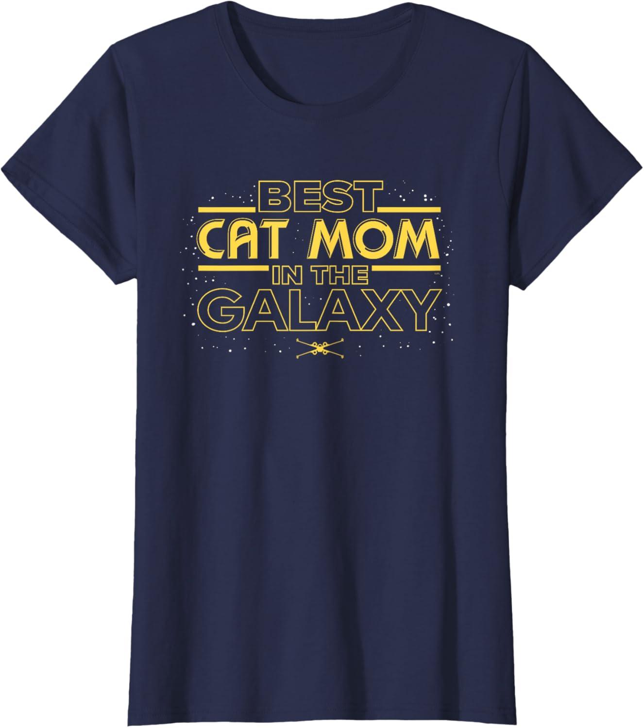 imageStar Wars Best Cat Mom in the Galaxy Birthday Mothers Day TShirtNavy Blue