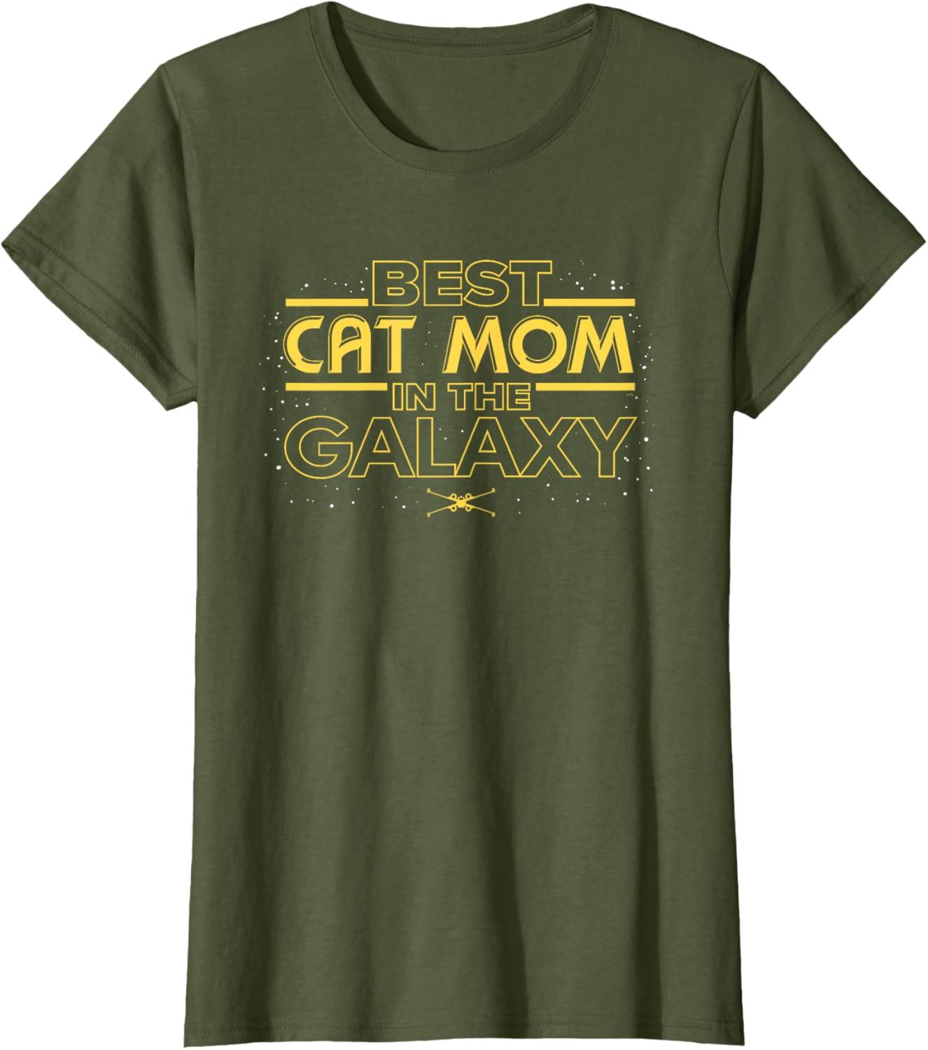 imageStar Wars Best Cat Mom in the Galaxy Birthday Mothers Day TShirtOlive Green