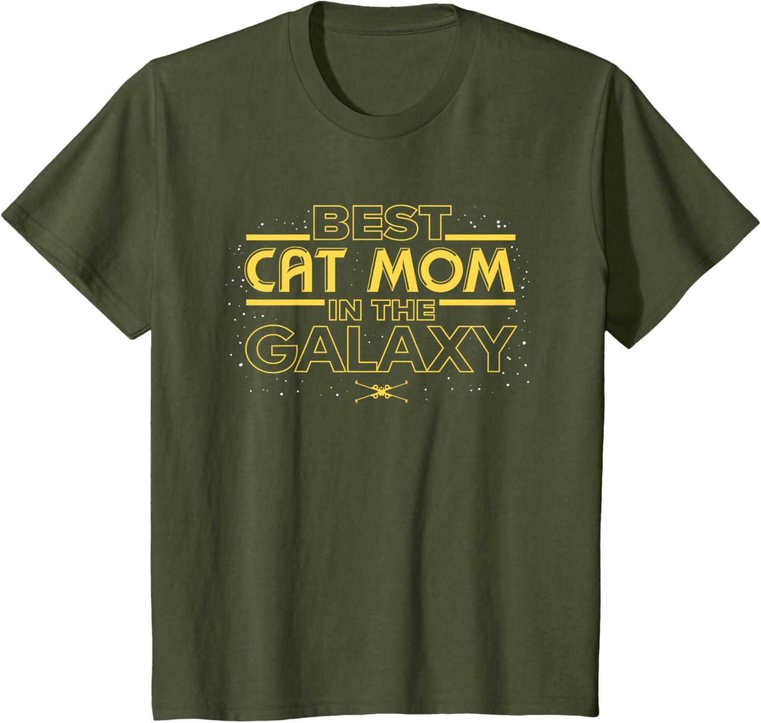 imageStar Wars Best Cat Mom in the Galaxy Birthday Mothers Day TShirtOlive Green