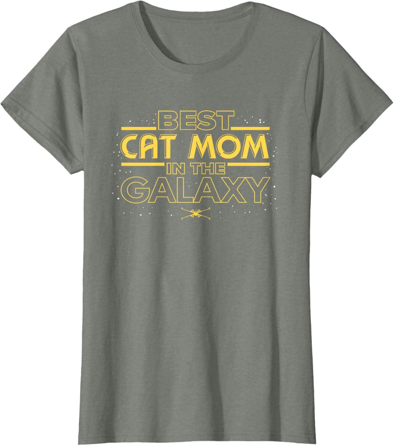 imageStar Wars Best Cat Mom in the Galaxy Birthday Mothers Day TShirtOlive Heather
