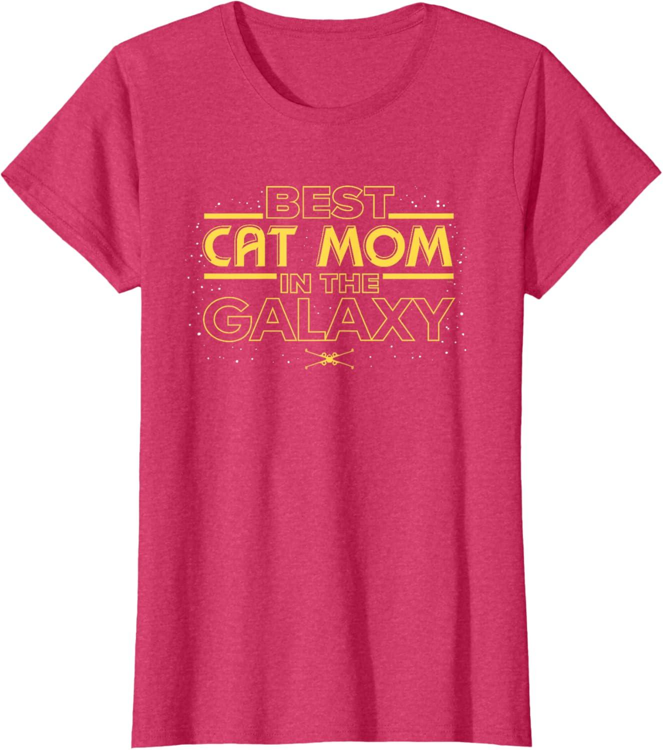 imageStar Wars Best Cat Mom in the Galaxy Birthday Mothers Day TShirtRed Heather