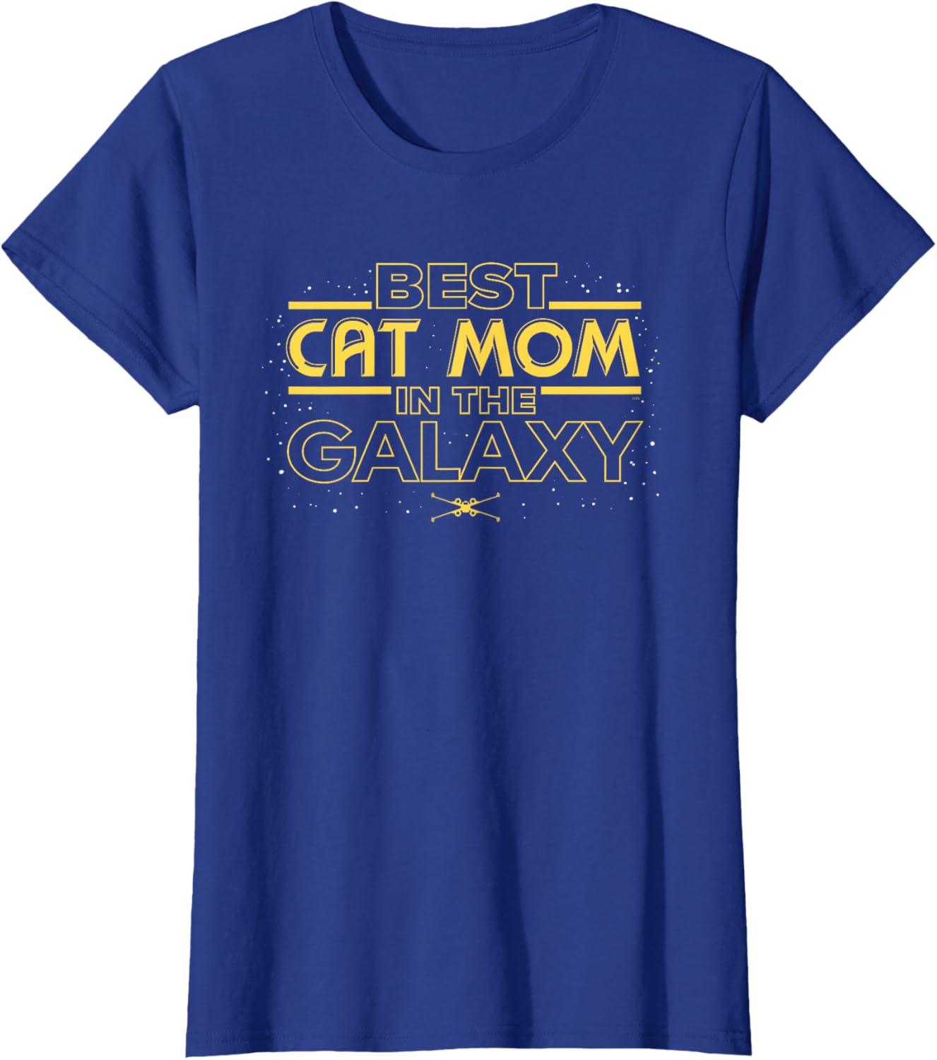 imageStar Wars Best Cat Mom in the Galaxy Birthday Mothers Day TShirtRoyal Blue