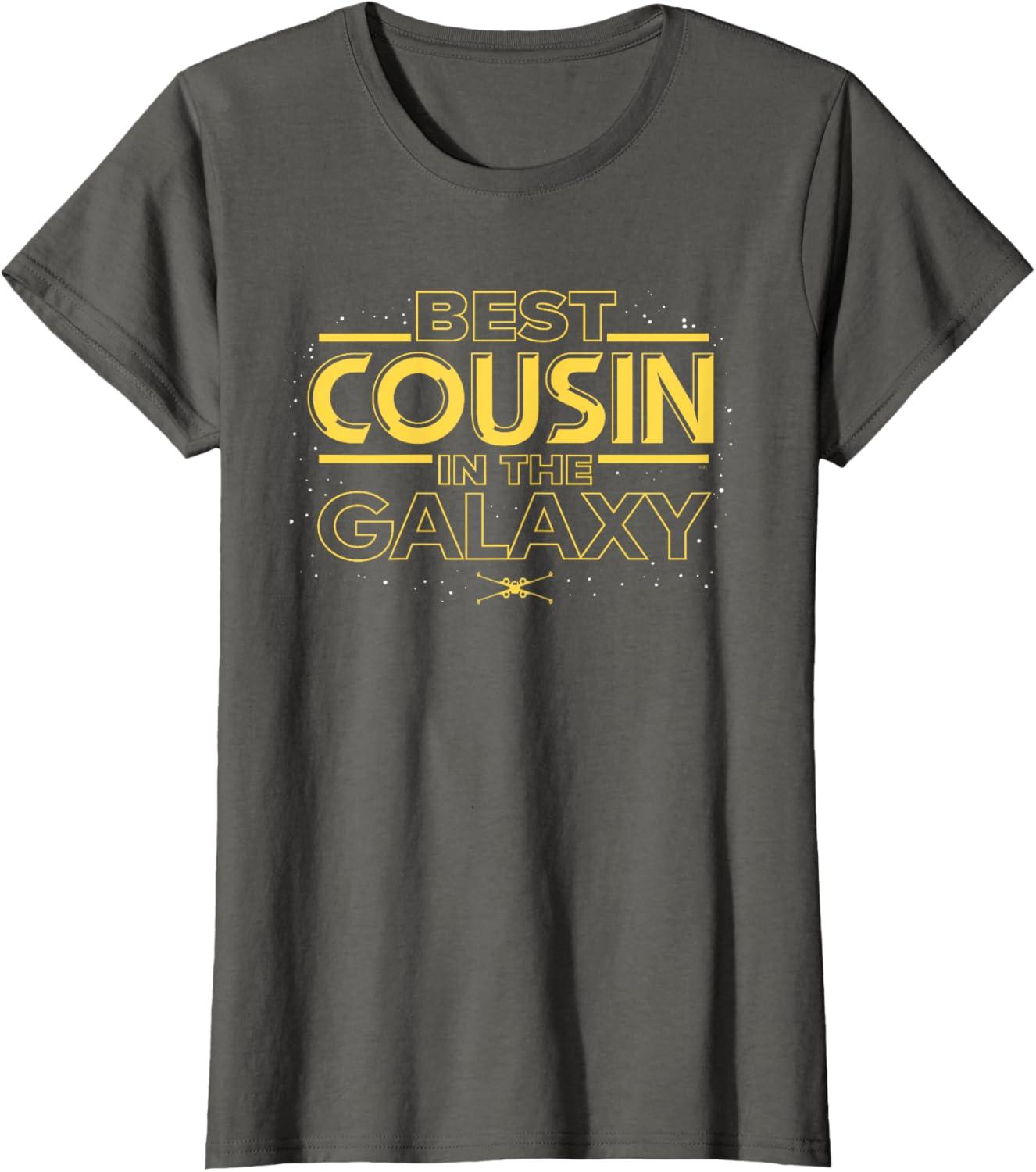 imageStar Wars Best Cousin in the Galaxy Family Trip Birthday TShirtAsphalt Grey