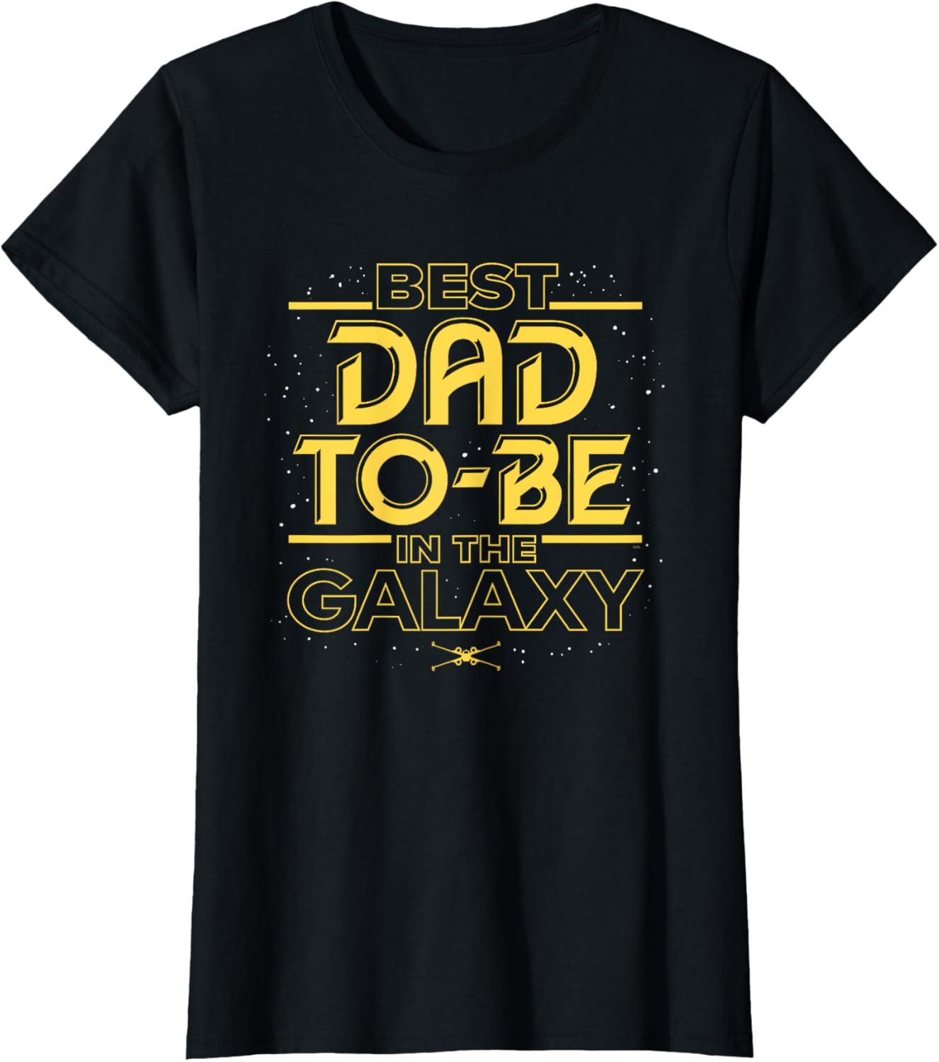 imageStar Wars Best DadtoBe in the Galaxy Birthday Fathers Day TShirtBlack