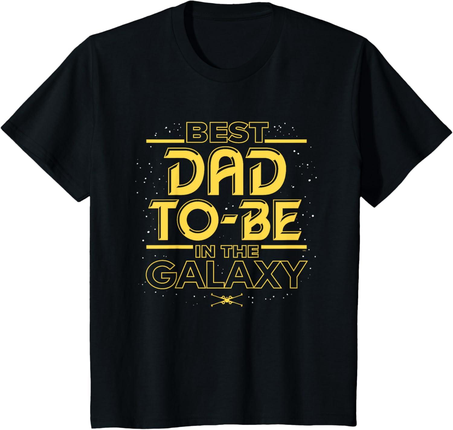 imageStar Wars Best DadtoBe in the Galaxy Birthday Fathers Day TShirtBlack