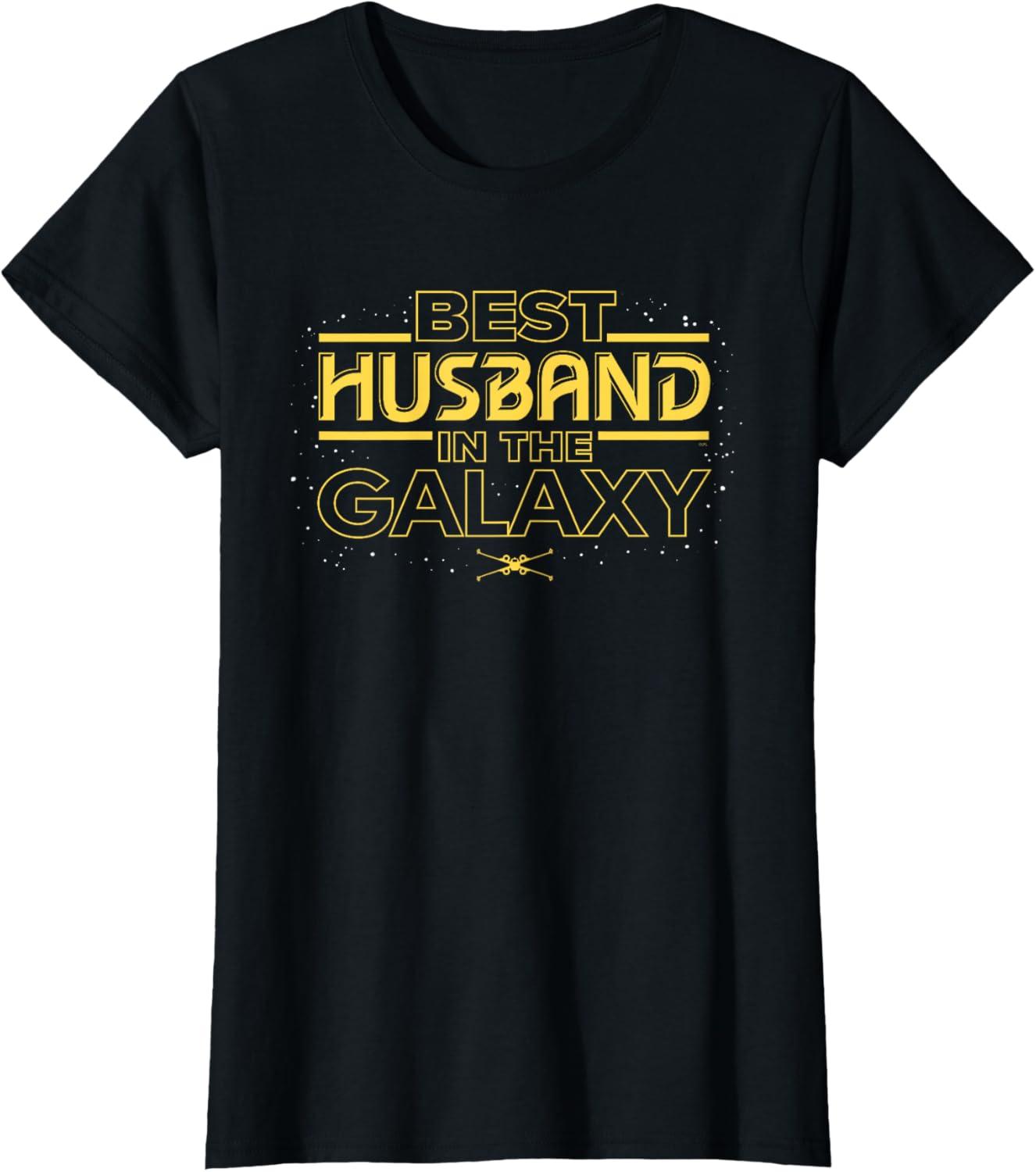 imageStar Wars Best Husband in the Galaxy Birthday Anniversary TShirtBlack