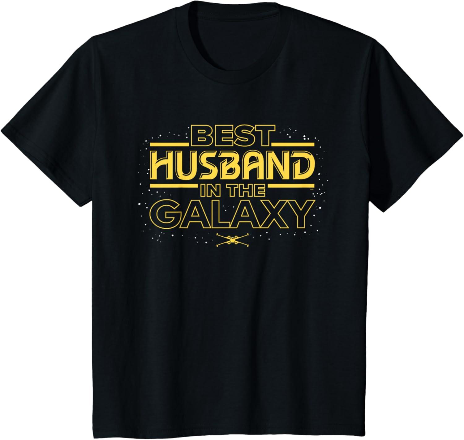 imageStar Wars Best Husband in the Galaxy Birthday Anniversary TShirtBlack