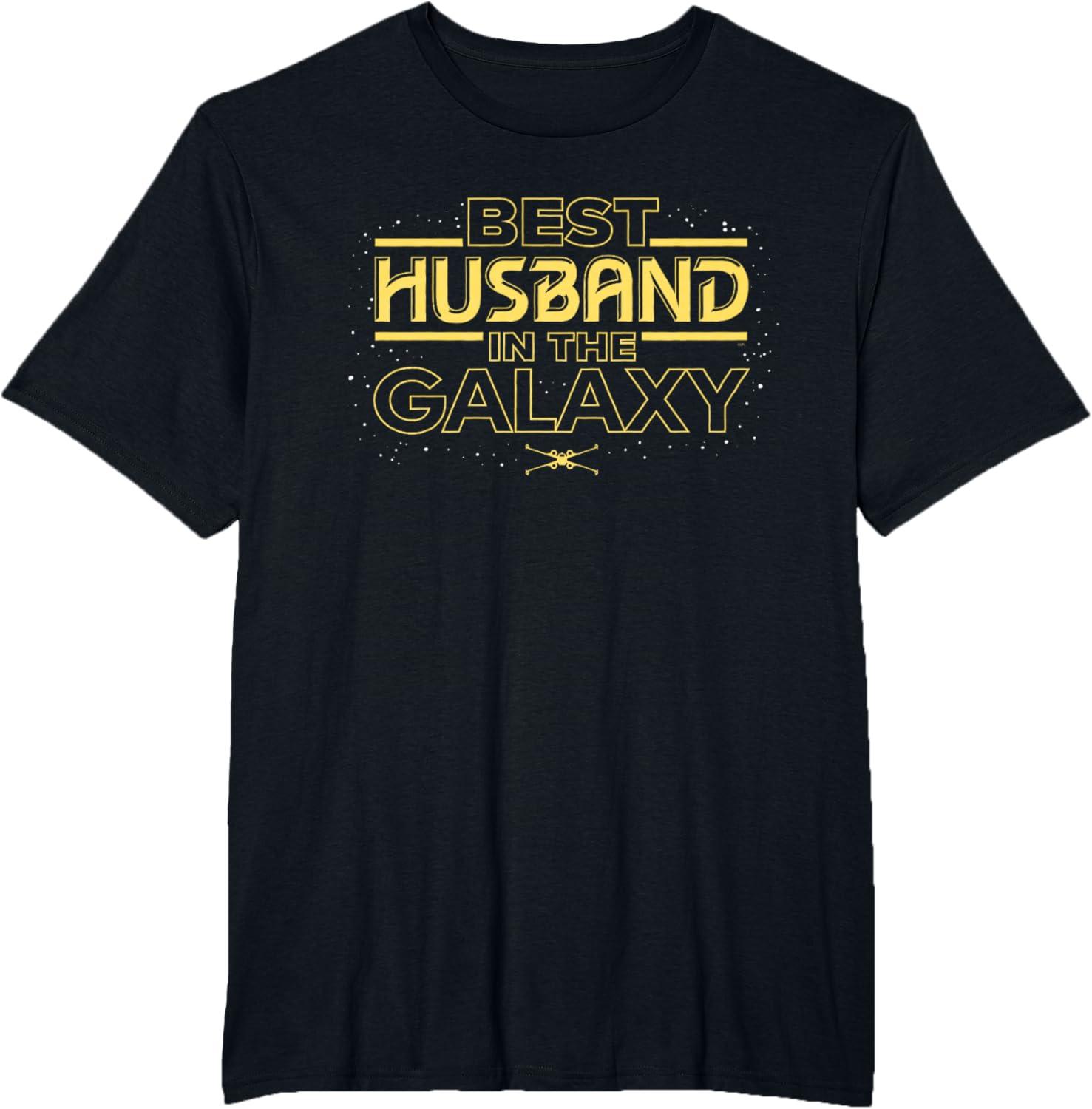 imageStar Wars Best Husband in the Galaxy Birthday Anniversary TShirtBlack