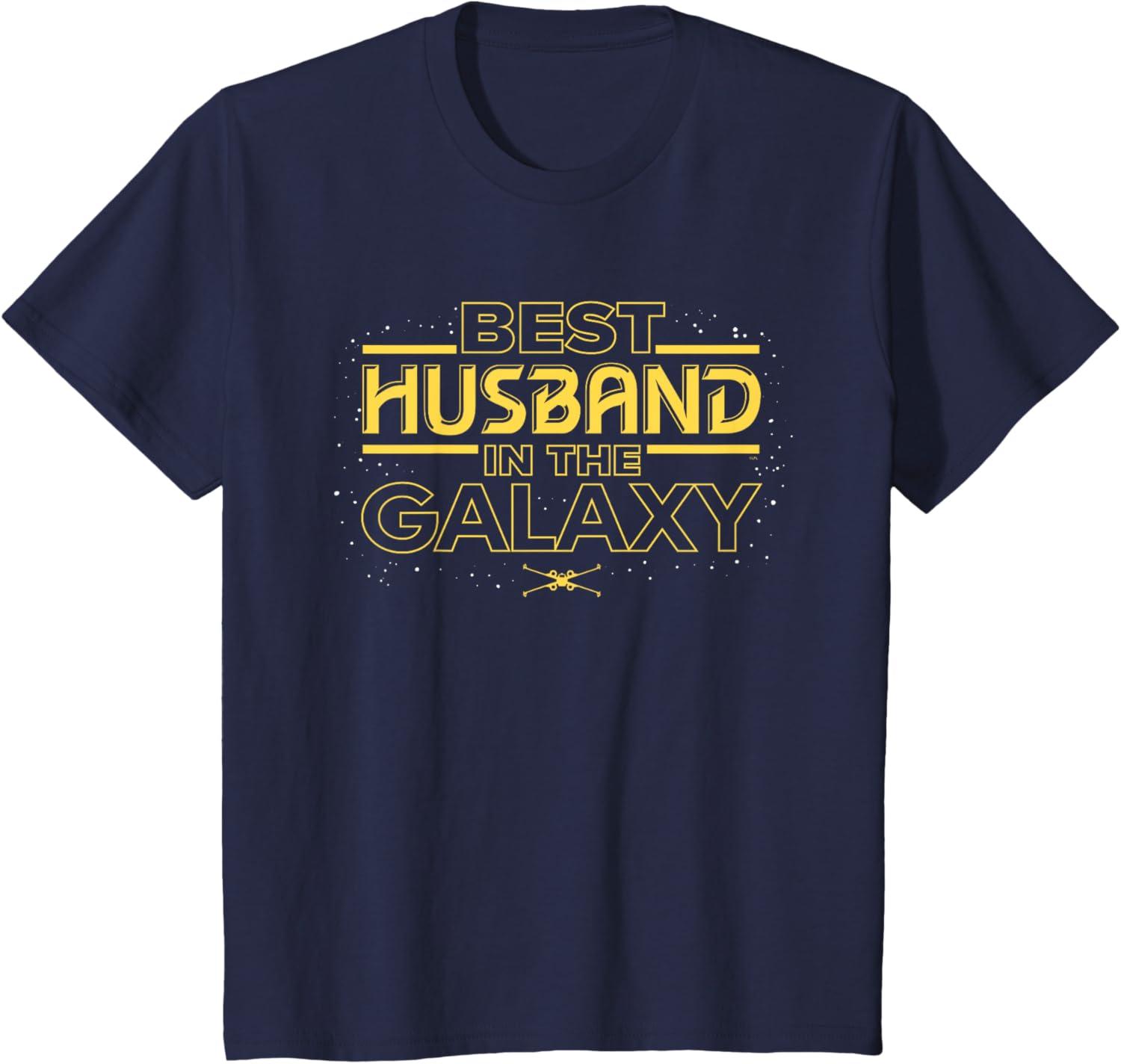 imageStar Wars Best Husband in the Galaxy Birthday Anniversary TShirtNavy Blue