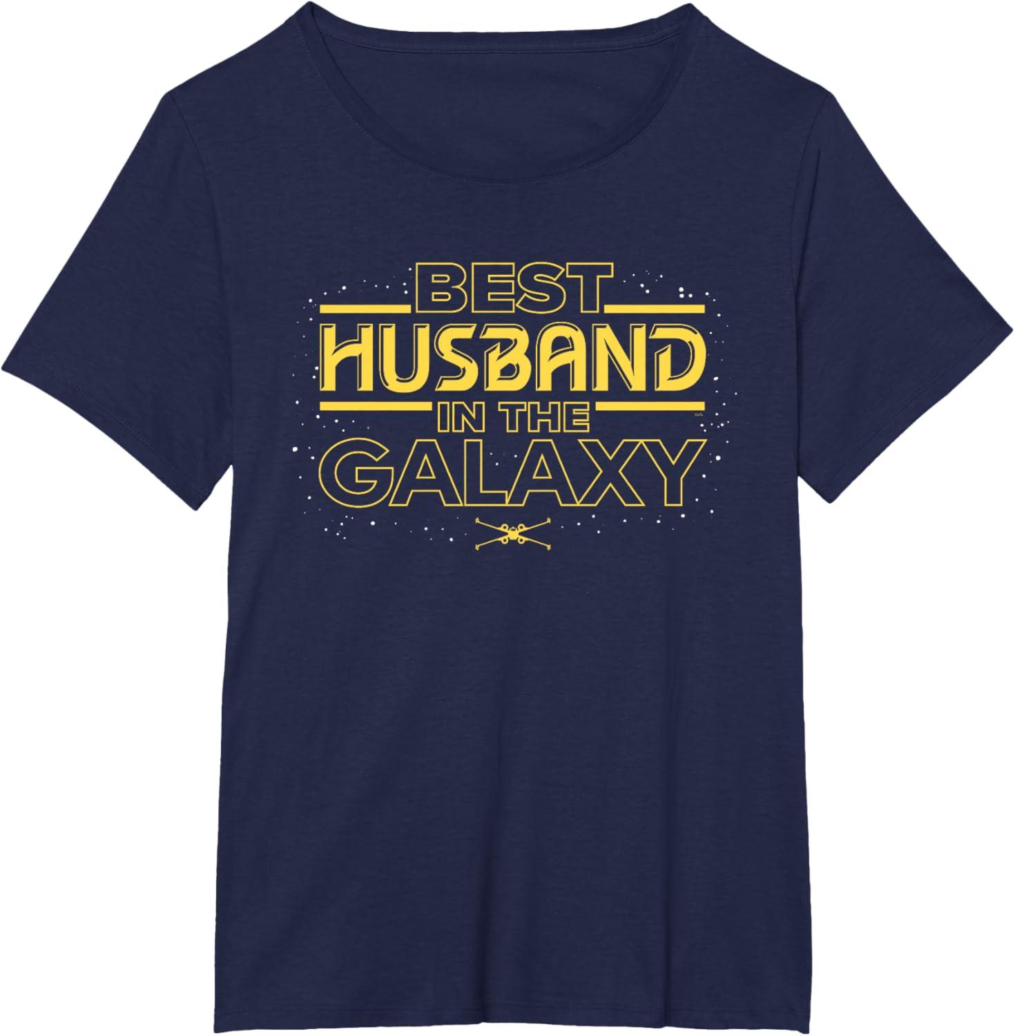 imageStar Wars Best Husband in the Galaxy Birthday Anniversary TShirtNavy Blue