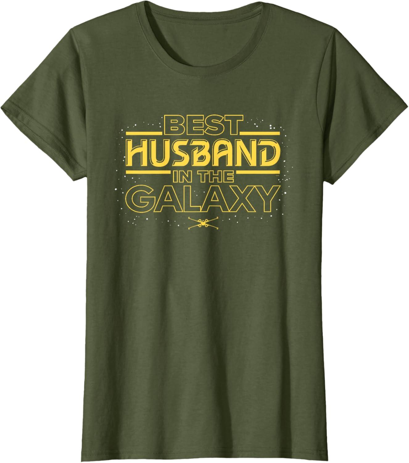 imageStar Wars Best Husband in the Galaxy Birthday Anniversary TShirtOlive Green