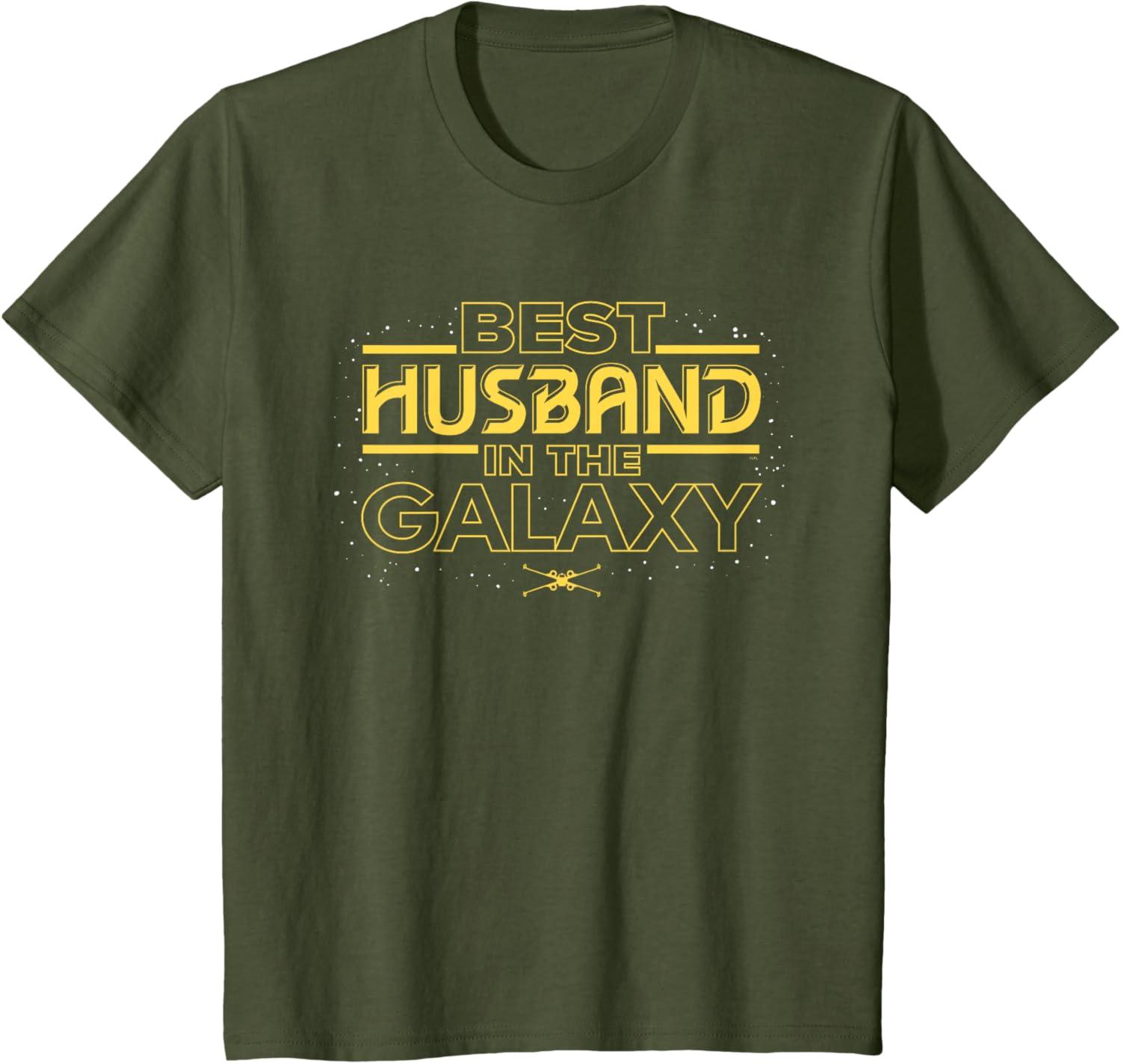 imageStar Wars Best Husband in the Galaxy Birthday Anniversary TShirtOlive Green