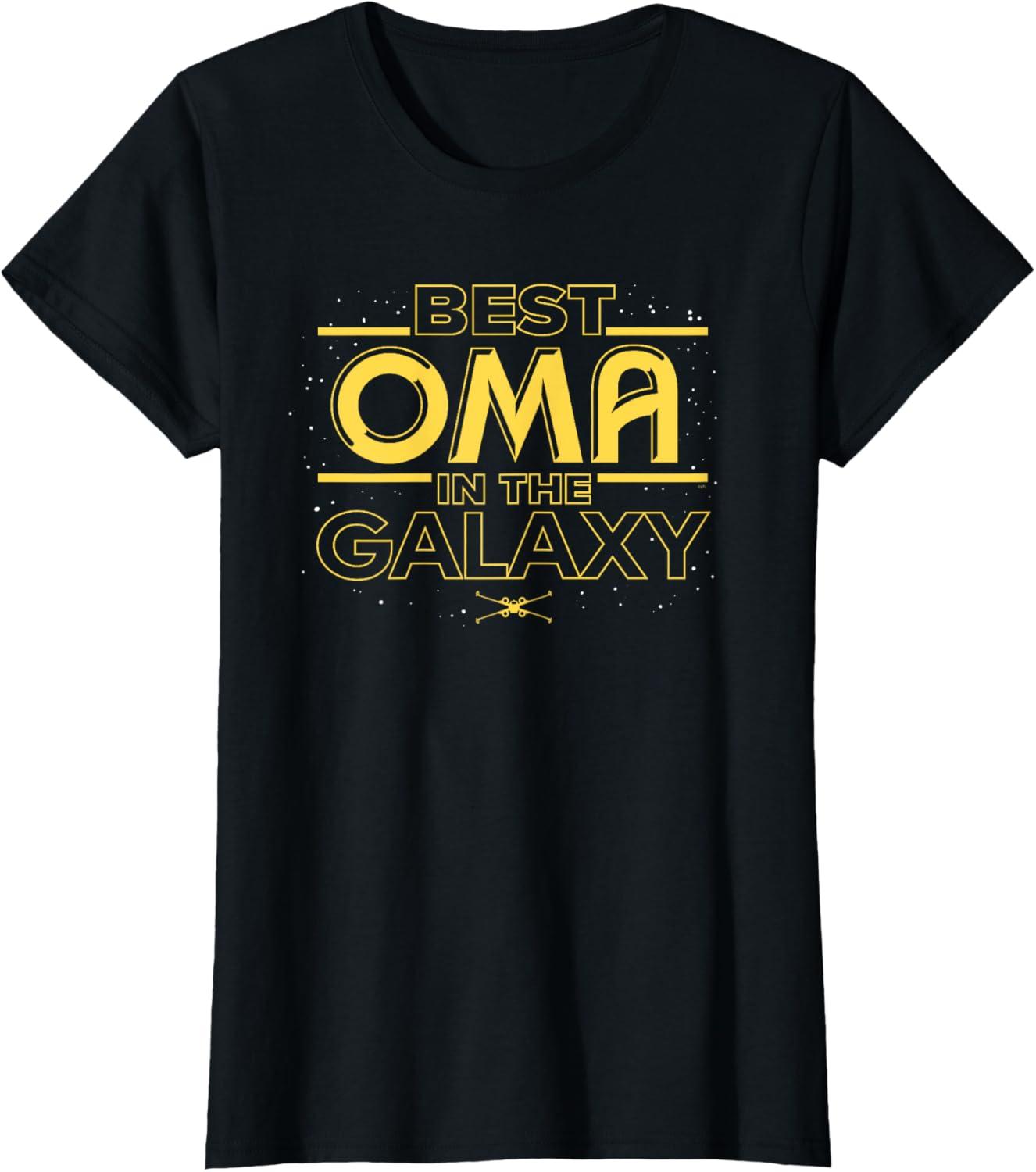 imageStar Wars Best Oma in the Galaxy Birthday Mothers Day TShirtBlack