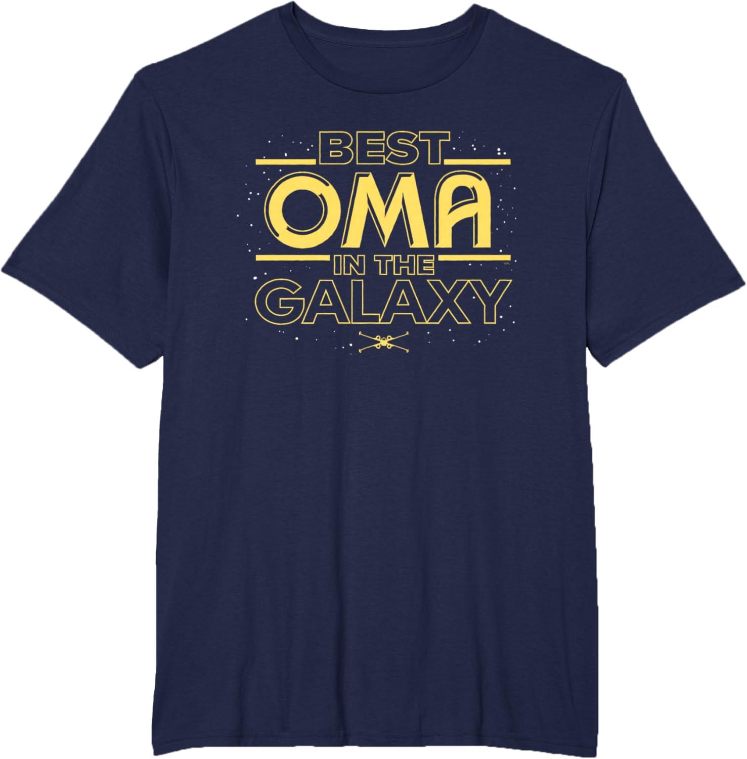 imageStar Wars Best Oma in the Galaxy Birthday Mothers Day TShirtNavy Blue
