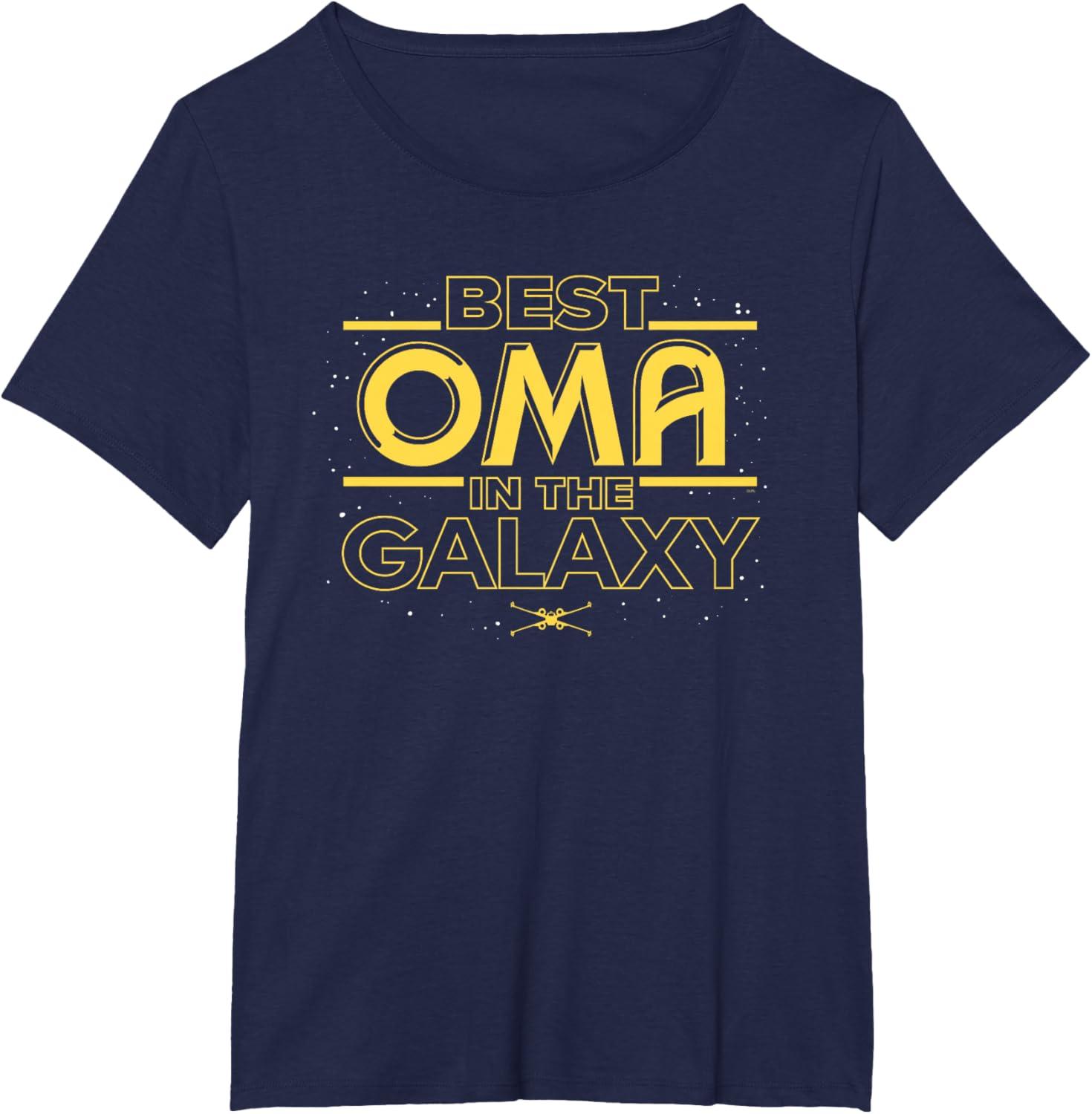 imageStar Wars Best Oma in the Galaxy Birthday Mothers Day TShirtNavy Blue