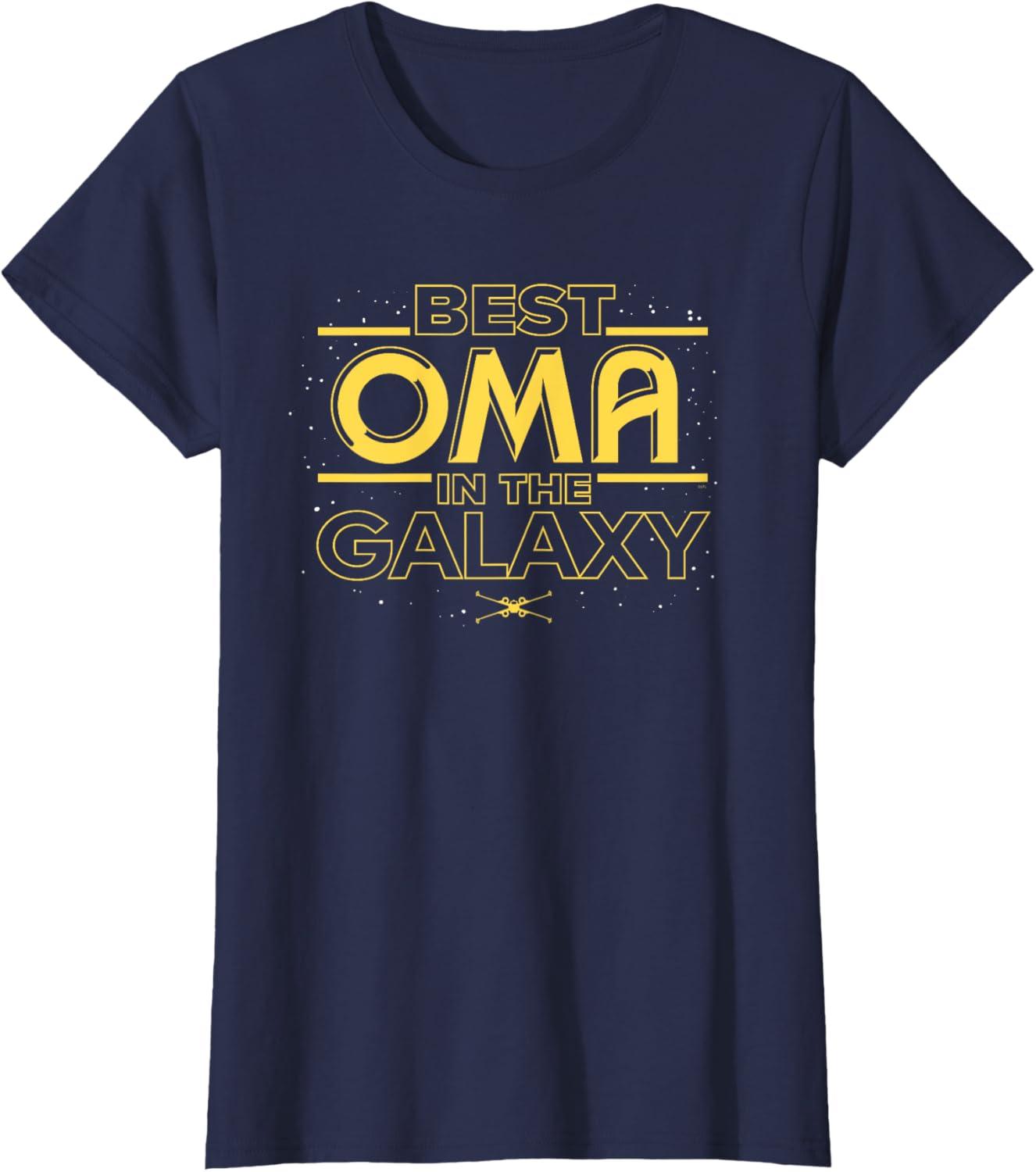 imageStar Wars Best Oma in the Galaxy Birthday Mothers Day TShirtNavy Blue