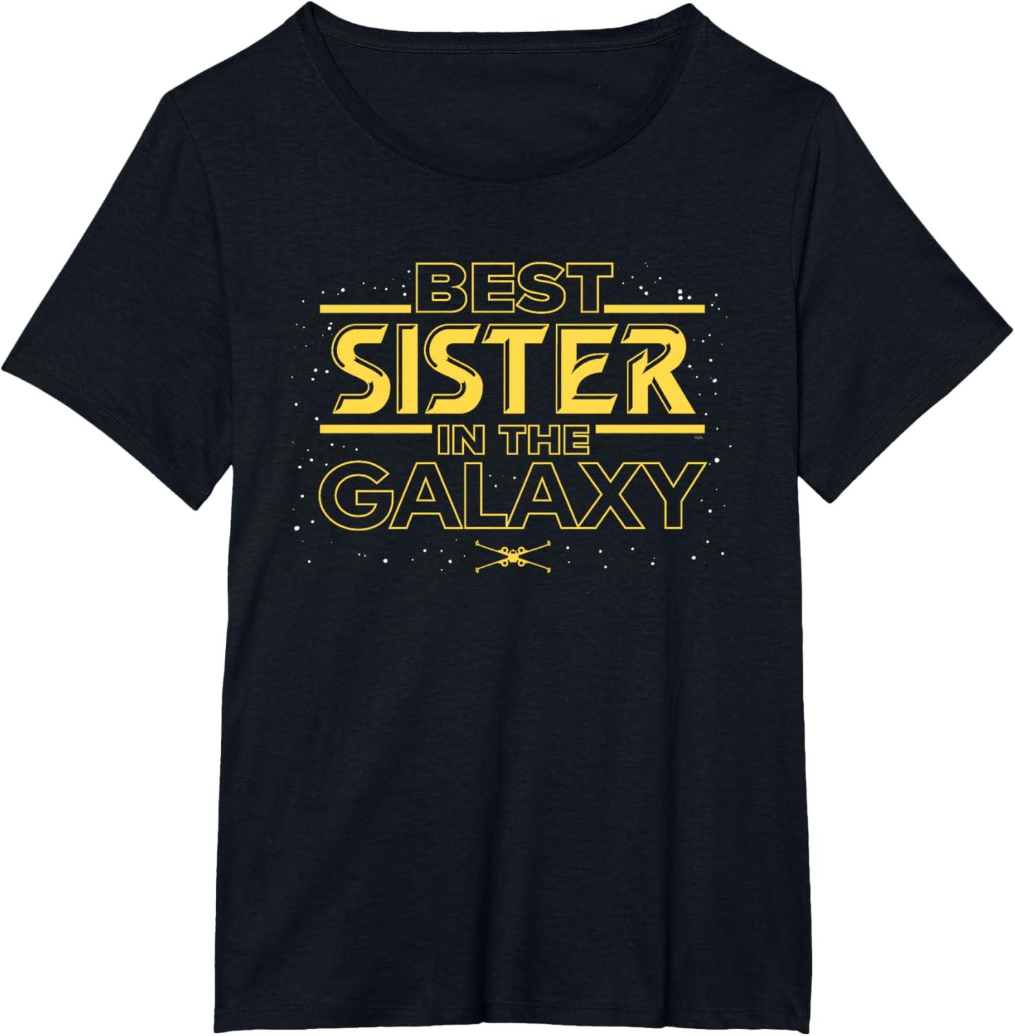 imageStar Wars Best Sister in the Galaxy Family Trip Birthday TShirtBlack