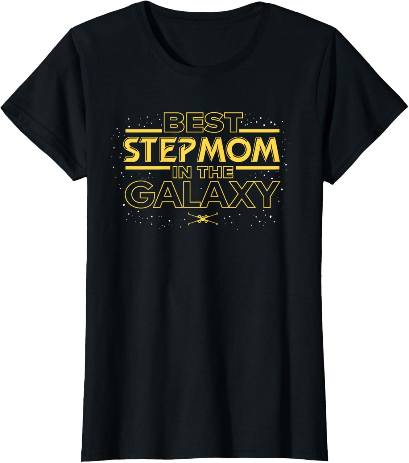 imageStar Wars Best Stepmom in the Galaxy Birthday Mothers Day TShirtBlack