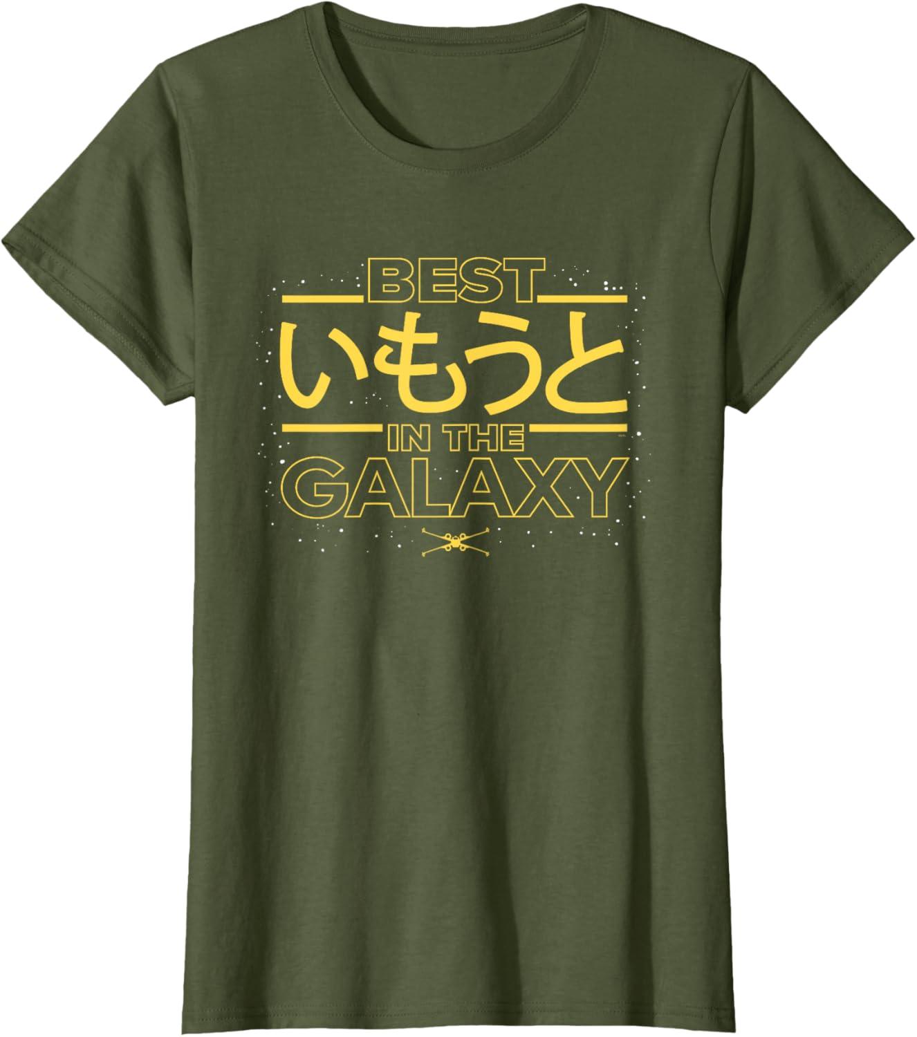 imageStar Wars Best Younger Sister in the Galaxy Family Japanese TShirtOlive Green