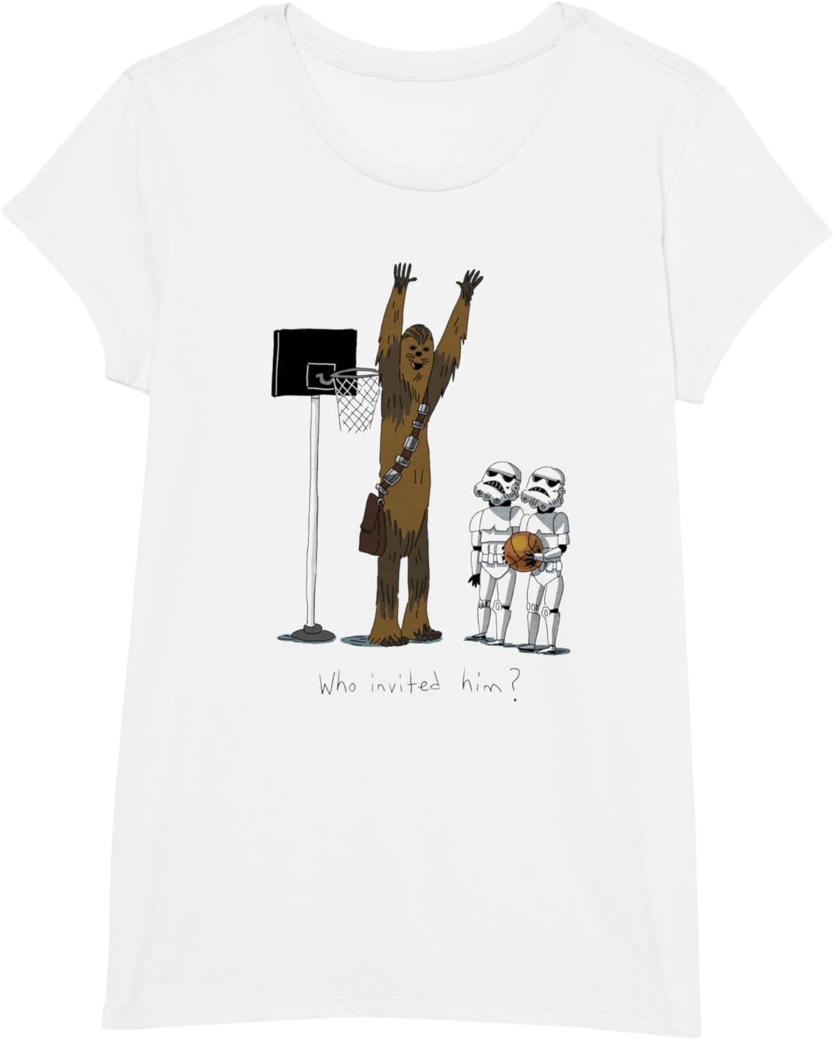 imageStar Wars Chewbacca Basketball Who Invited Him Disney TShirtWhite