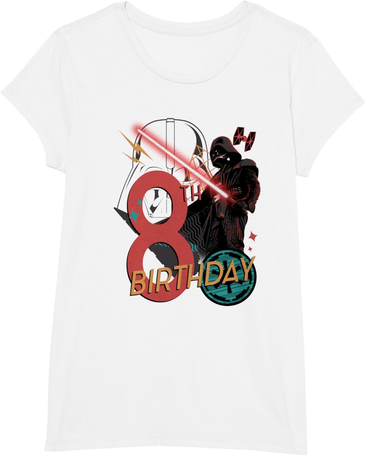 imageStar Wars Darth Vader 8th Birthday Abstract Background TShirtWhite