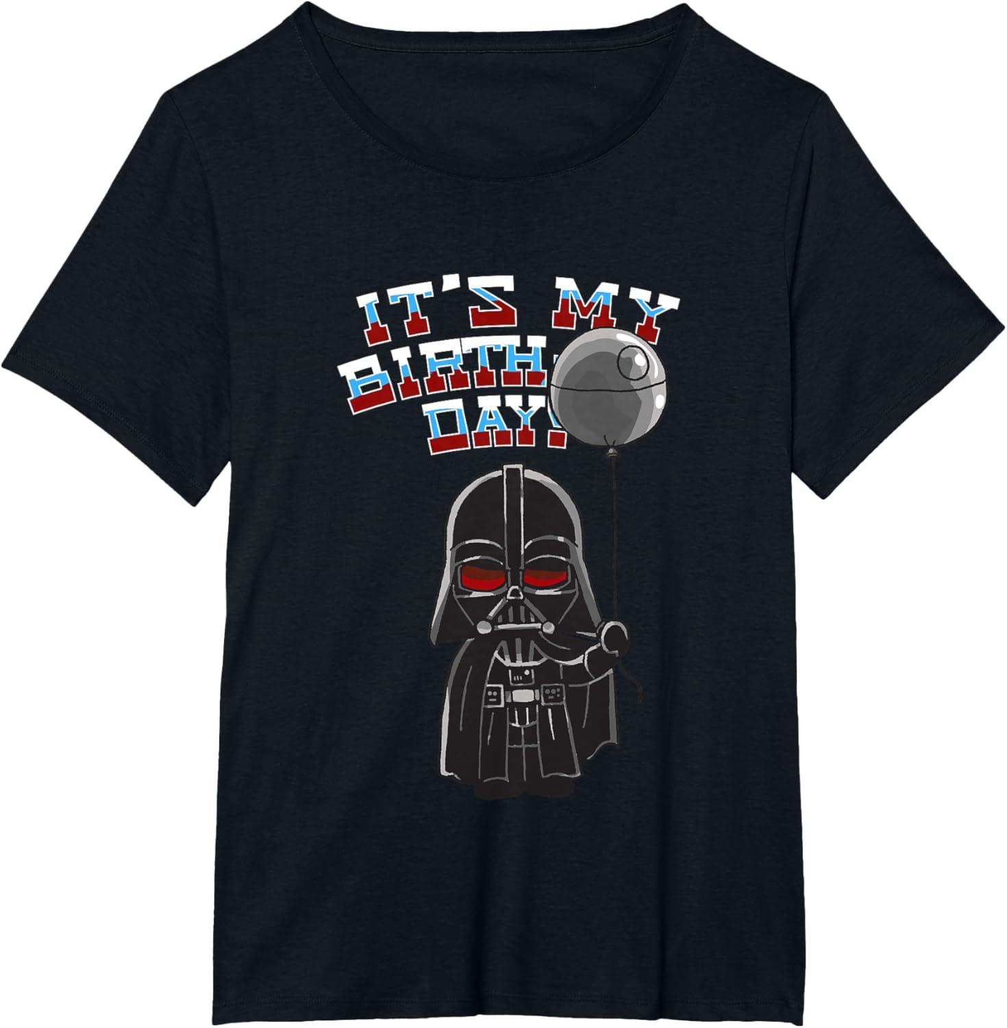 imageStar Wars Darth Vader Balloon Boy Its My Birthday TShirtBlack