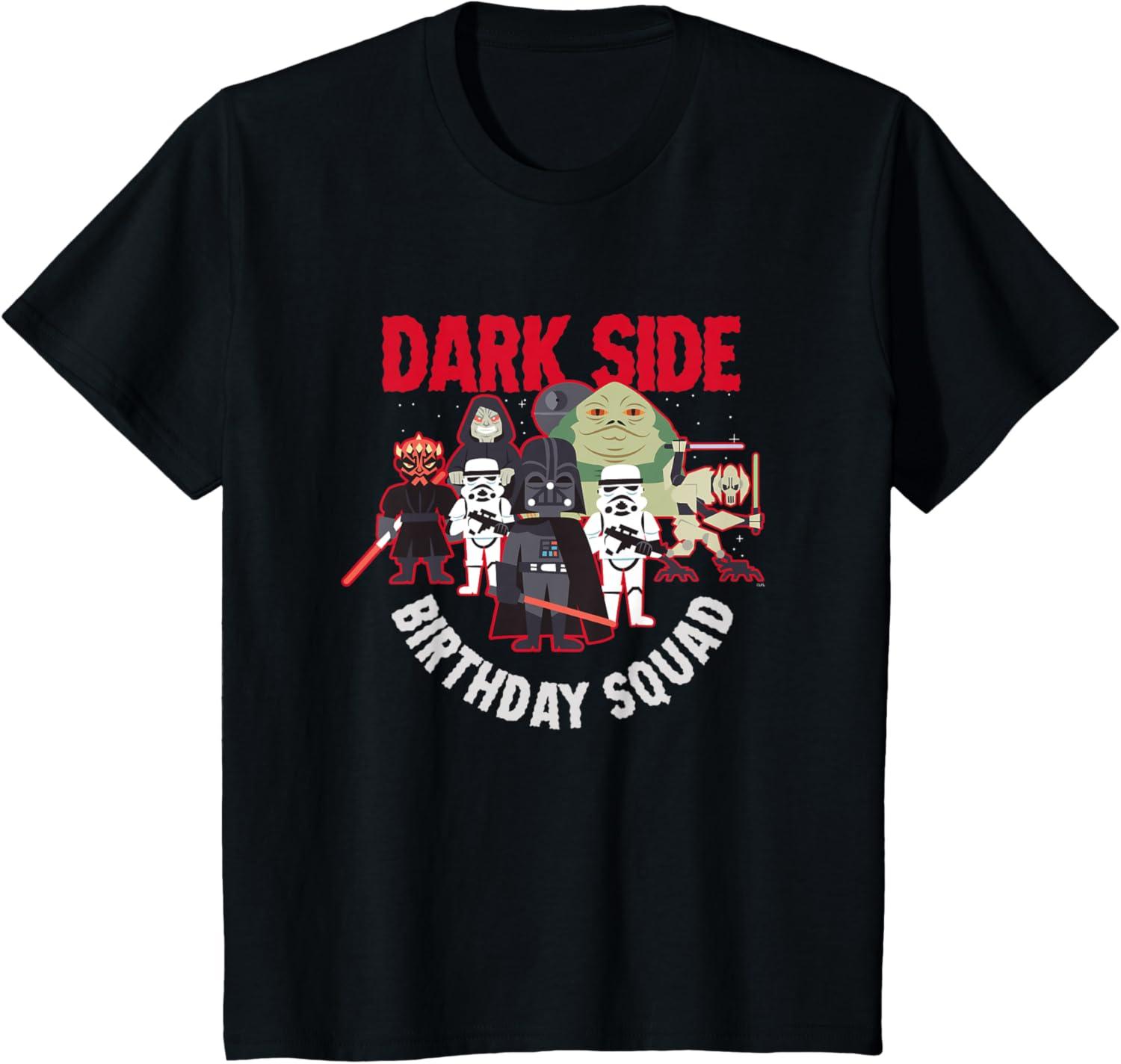 imageStar Wars Darth Vader ampamp Bad Guys Dark Side Birthday Squad TShirtBlack