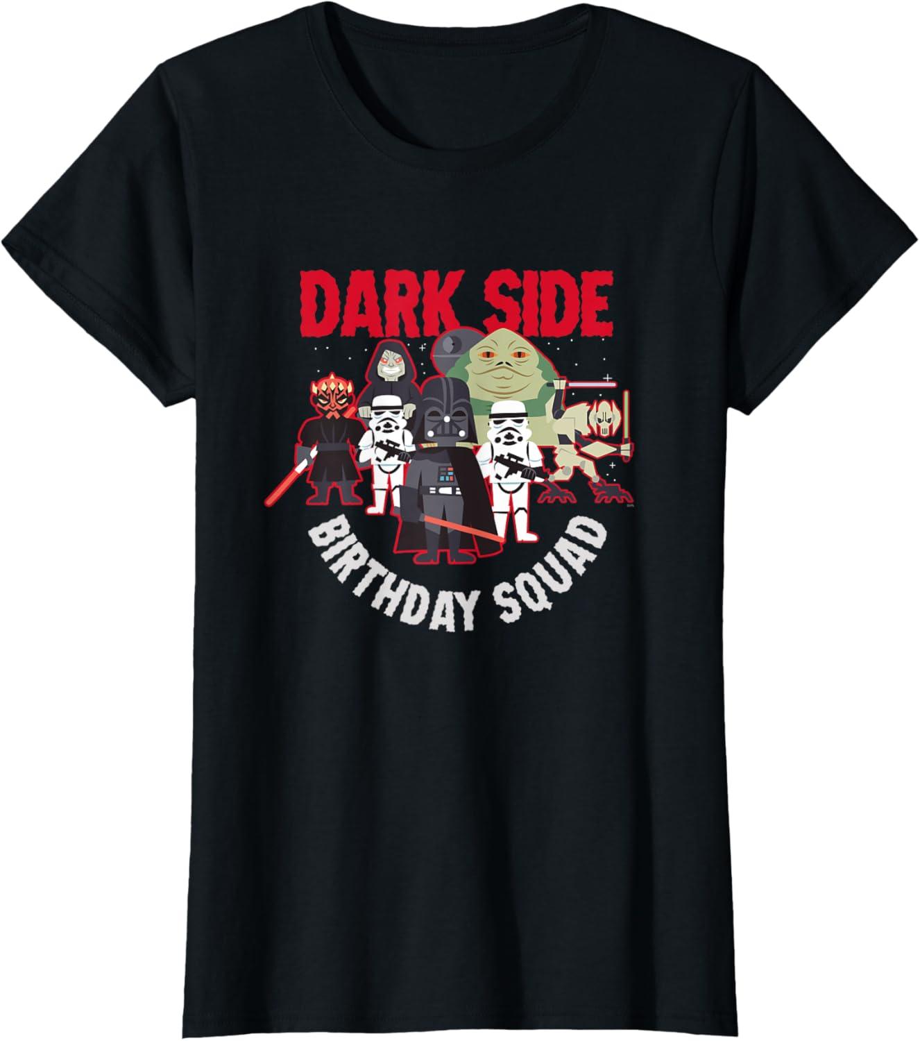 imageStar Wars Darth Vader ampamp Bad Guys Dark Side Birthday Squad TShirtBlack