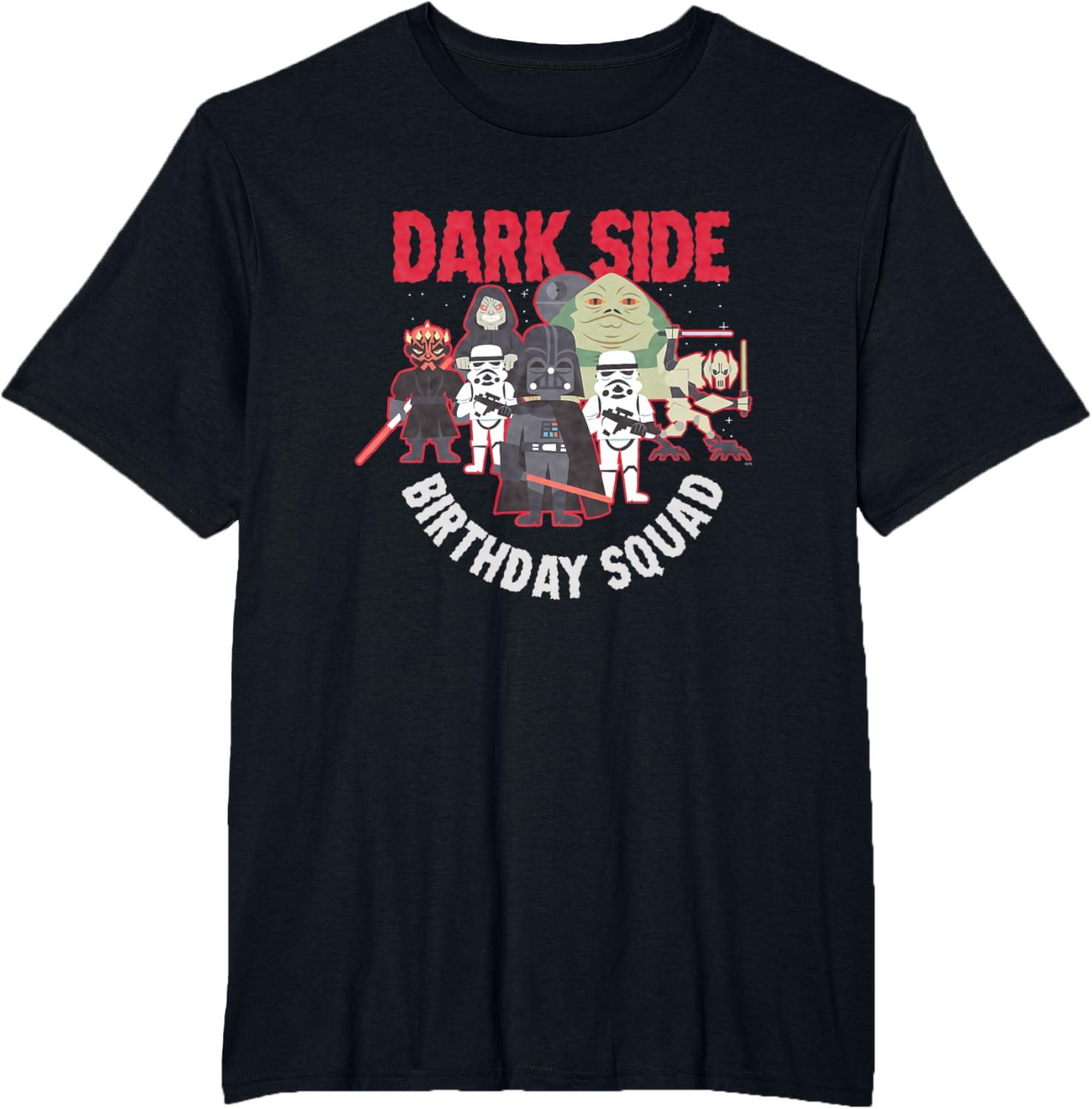 imageStar Wars Darth Vader ampamp Bad Guys Dark Side Birthday Squad TShirtBlack