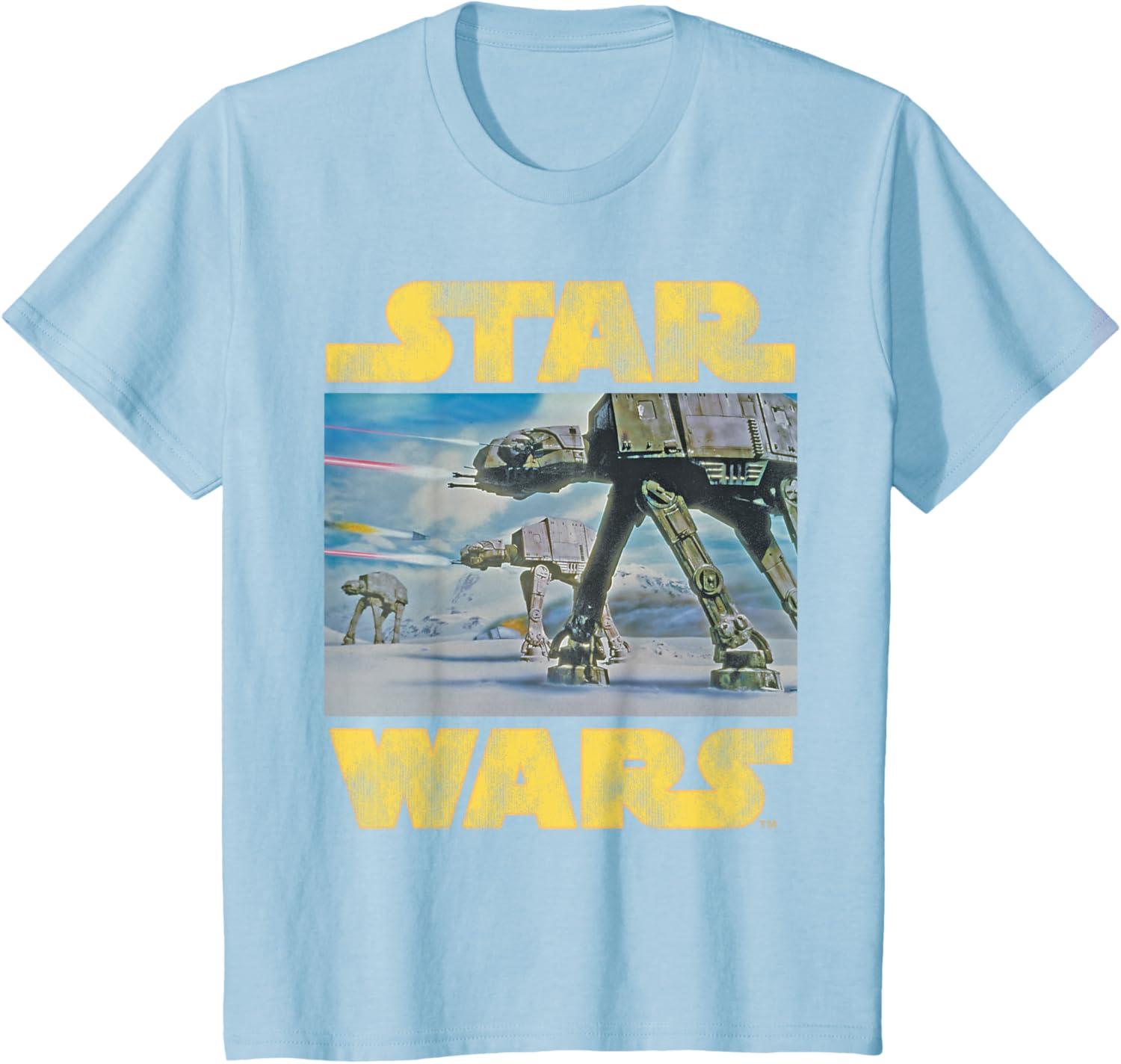 imageStar Wars Vintage Imperial ATAT Battle of Hoth TShirt TShirtBaby Blue