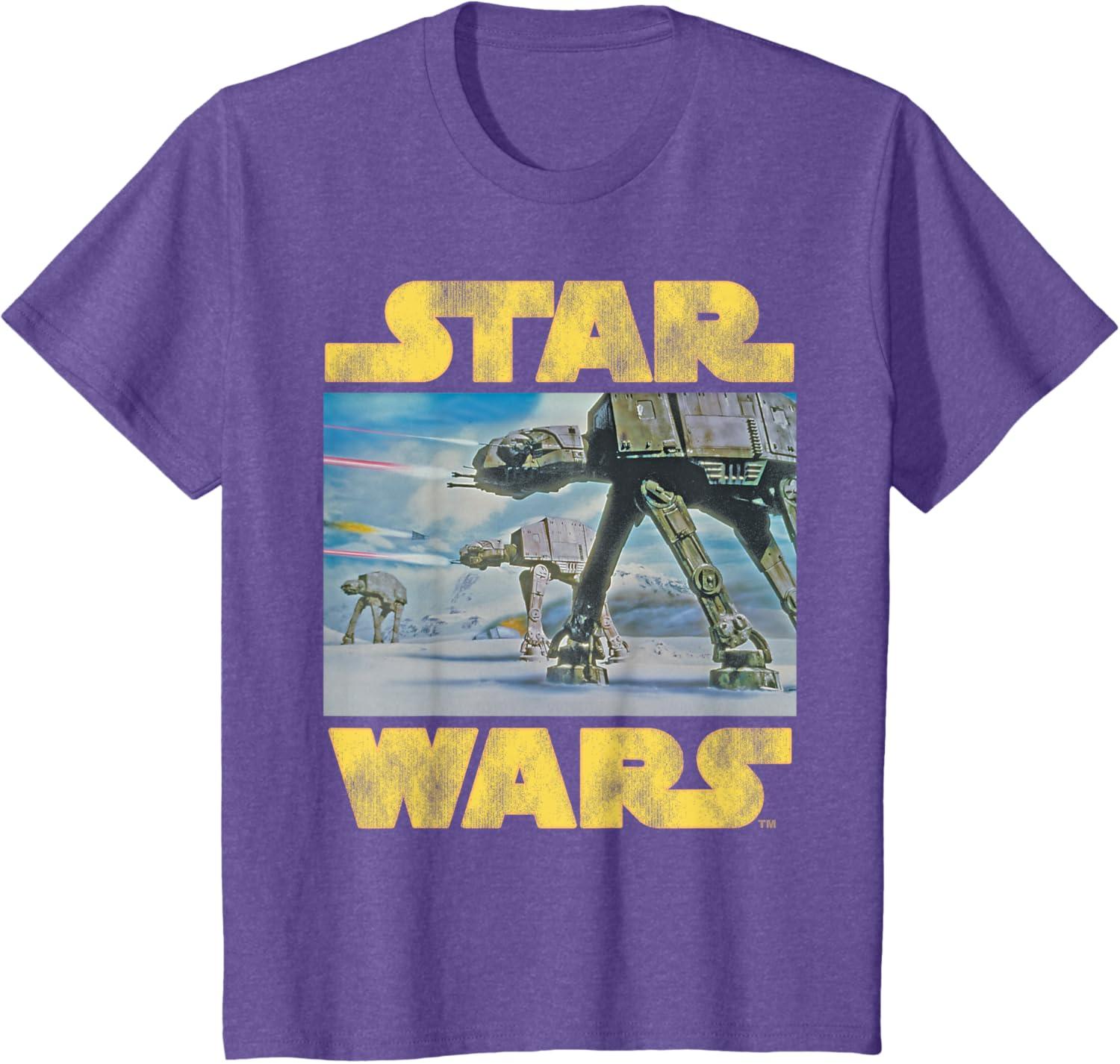 imageStar Wars Vintage Imperial ATAT Battle of Hoth TShirt TShirtPurple Heather