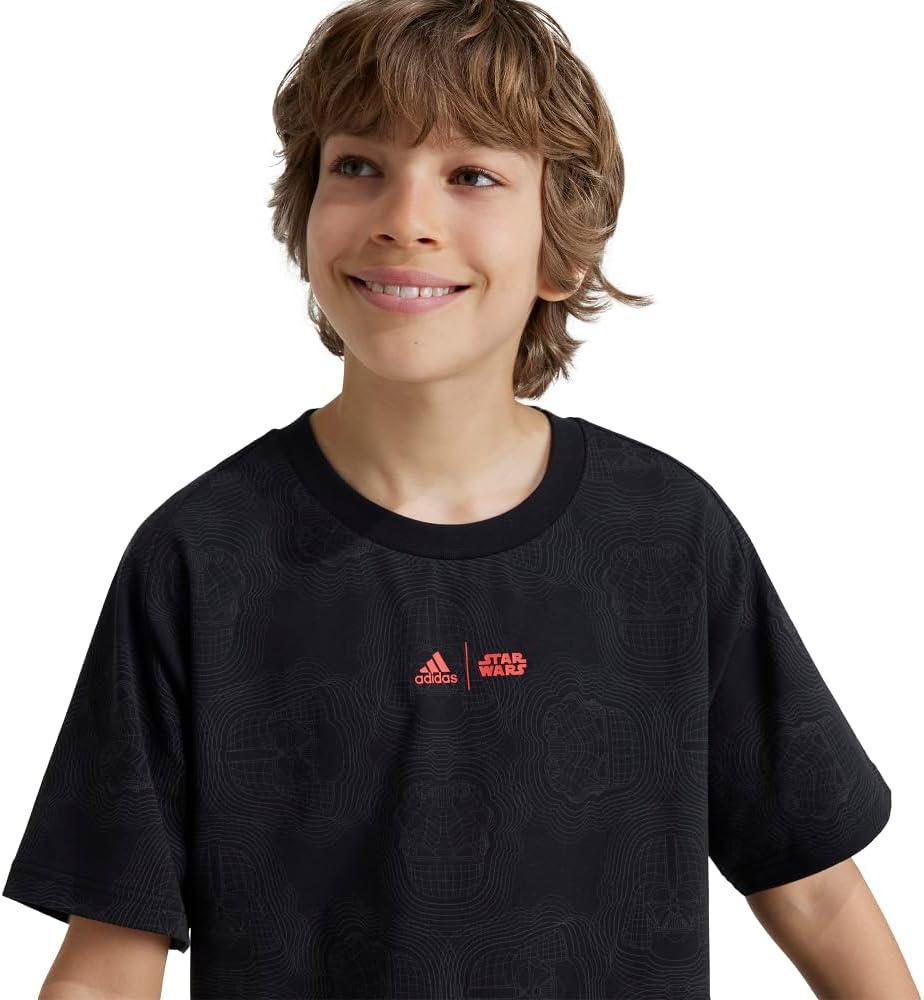 imageadidas Boys Star Wars Zne TShirtBlackGreyBright Red