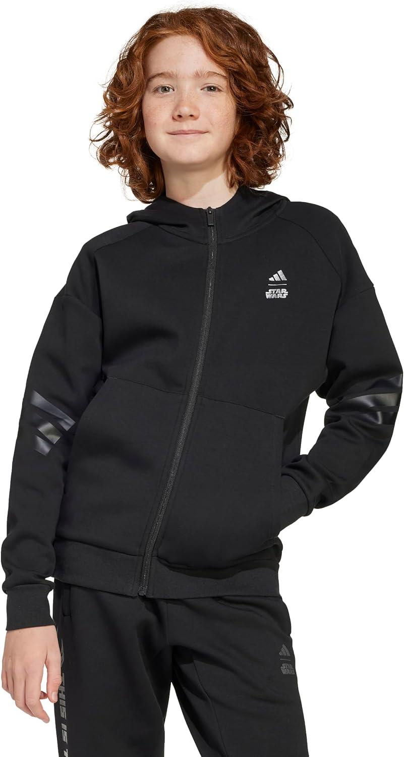 imageadidas Kids Star Wars Mandalorian Track TopBlackIron Metallic